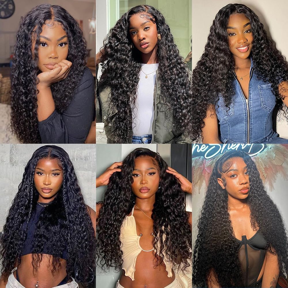 younsolo Deep Wave Bundles Human Hair 3 Bundles (20 22 24 inches) 12A Brazilian Virgin Bundles 100% Human Hair Deep Wave Bundles Deep Wavy Raw Hair Natural Black