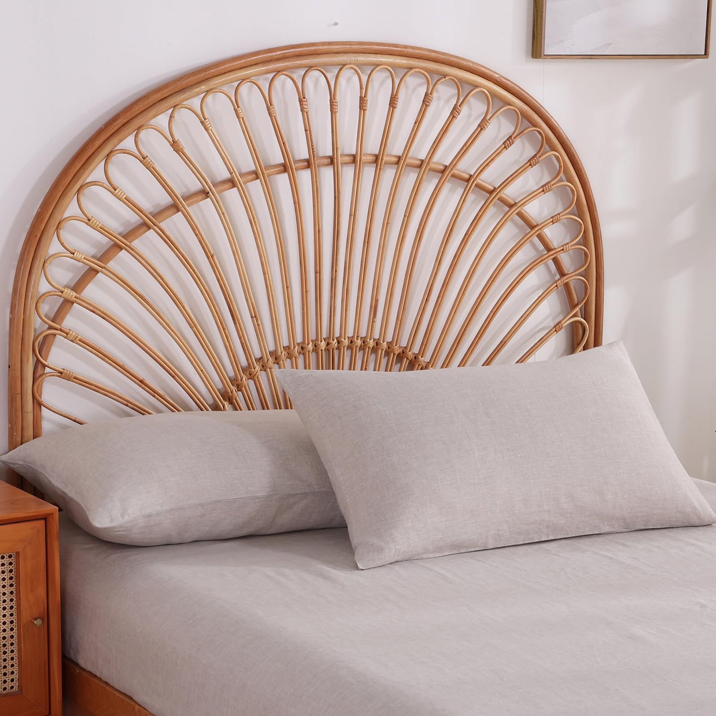 100% French Linen Pillowcase Set of 2, Breathable Envelope Closure Soft Linen Pillow Cover,Soft Luxury Hotel & Home Use, Gift