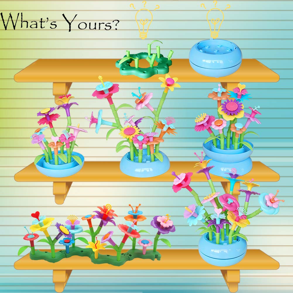Visit the BIRANCO. Store BIRANCO. Flower Garden Building Set - Grow up! Fun Stacking Toys for Toddlers and Kids Age 3-6 Year Olds, Educational Activity for Preschool, Cool STEM Gardening Gifts for Girls (138 PCS)