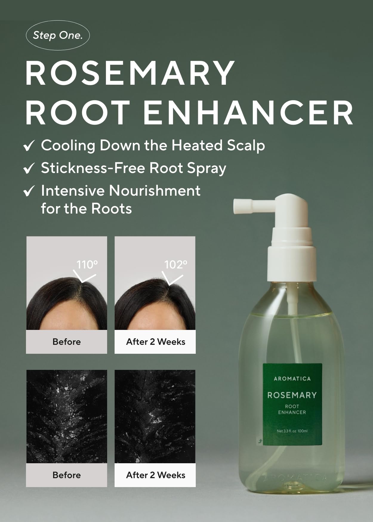 AROMATICA Rosemary Root Enhancer & Wooden Scalp Massager Set - Hair Scalp Massager with Rosemary Water Scalp Serum for Hair Growth, hair care for women