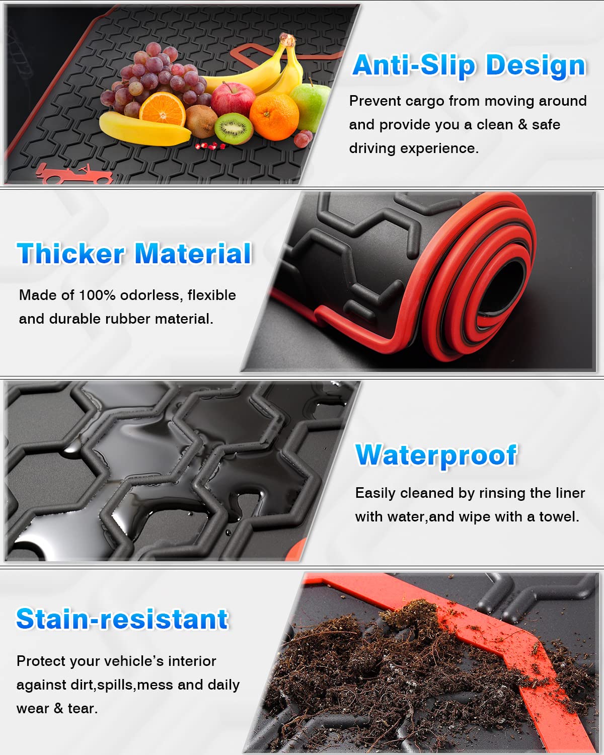 Cartist Cargo Liner Compatible with 2015-2024 Jeep Renegade Trunk Mat Car Rear Boot Liner