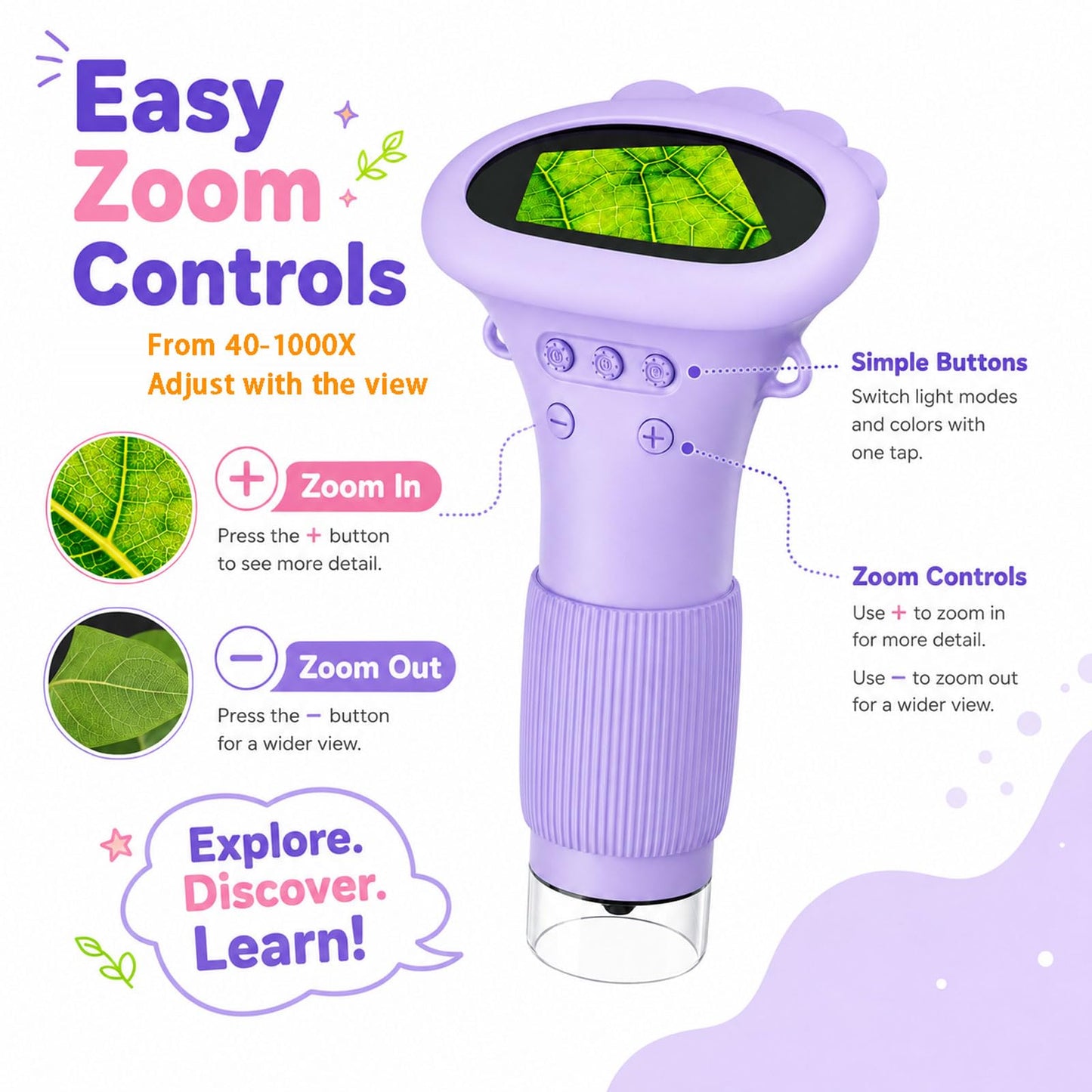 Digital Handheld Microscope - Purple