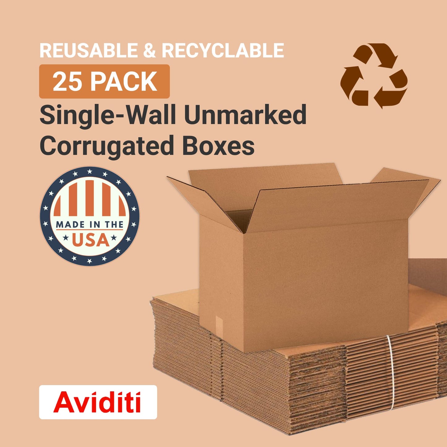 BOX USA Shipping Boxes Long 20L x 12W x 12H 20-Pack - Corrugated Cardboard Box for Moving, Mailing, Packing, Packaging and Storage