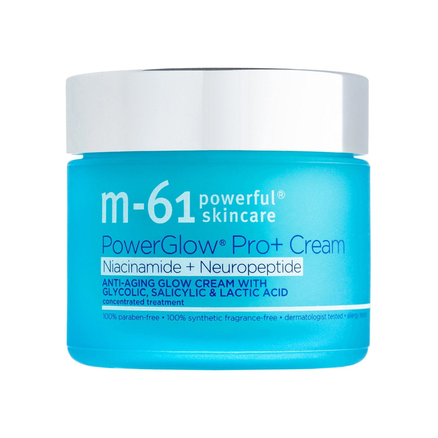 m-61 PowerGlow Pro+ Niacinamide+Neuropeptide Cream - niacinamide and neuropeptide firming and retexturizing cream with glycolic, salicylic and lactic acid