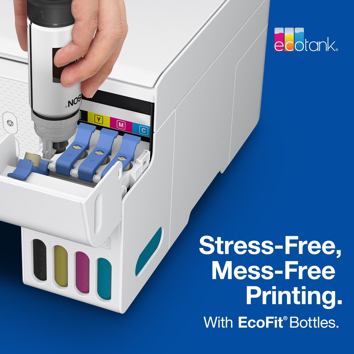 EPSON 522 EcoTank Ink Ultra-high Capacity Bottle Color Combo Pack (T522520-S) Works with ET-2720, 2800, 2803, 2840, 4700, 4800, 4810