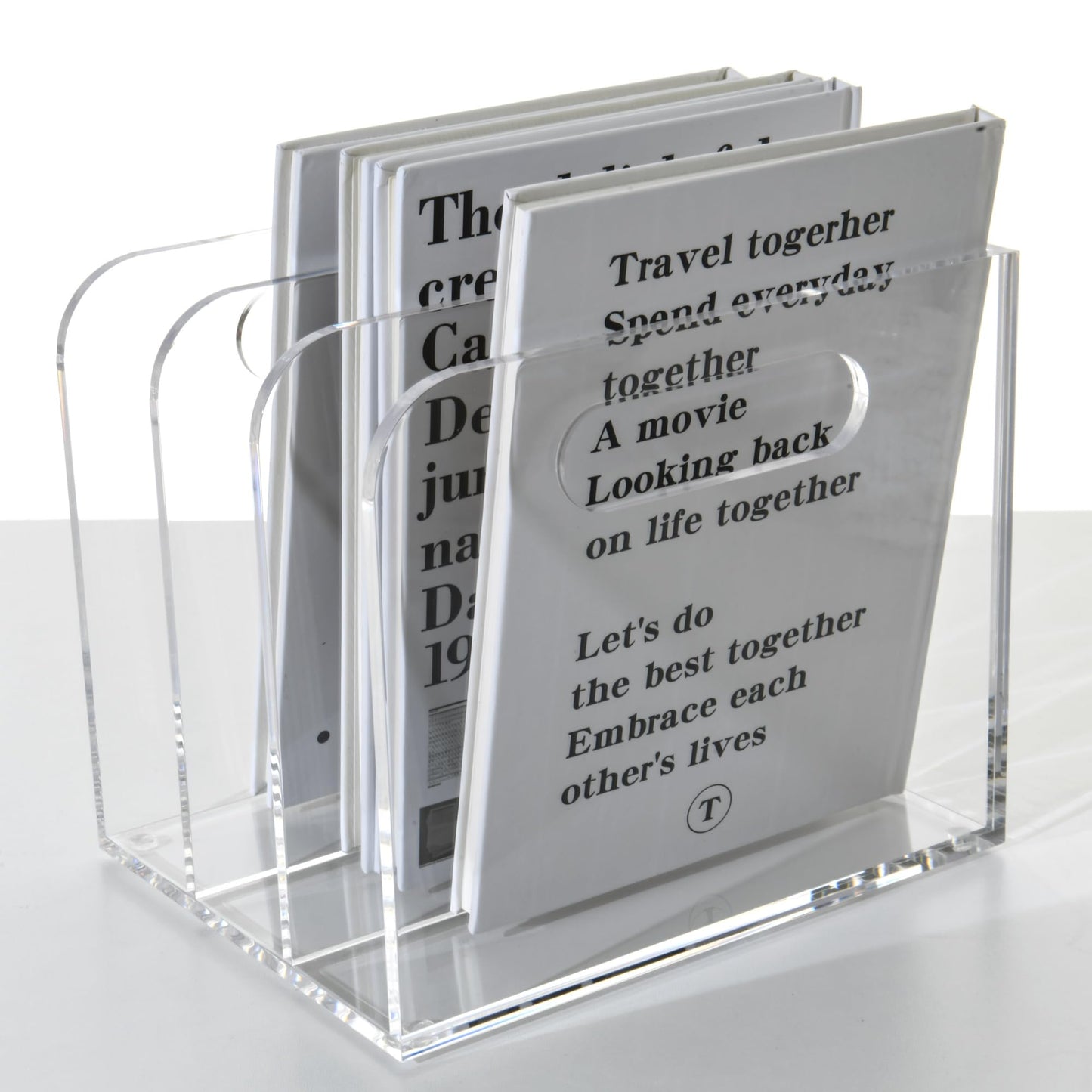 AIMOLLY Clear Acrylic Organizers - 3 Vertical Compartments Acrylic Folder Organizer & File Organizer, Desk Document Storage Bins for Magazines, Binders - Multipurpose Home Office Desk Organizer