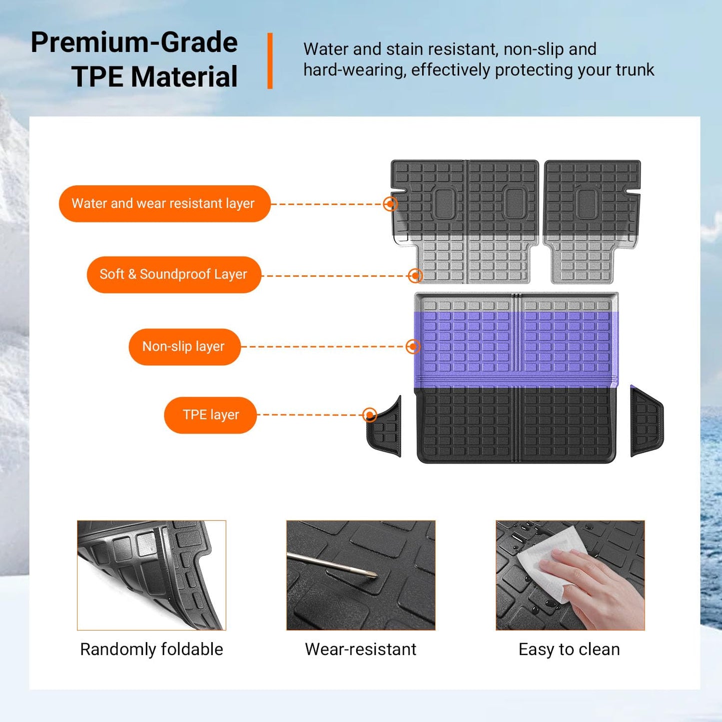 powoq Cargo Mat Compatible with 2018-2024 Chevrolet Equinox GMC Terrain Trunk Mat Backrest Trunk Liner TPE Cargo Liner Replacement for 2018-2024 Chevy Equinox GMC Terrain Accessories
