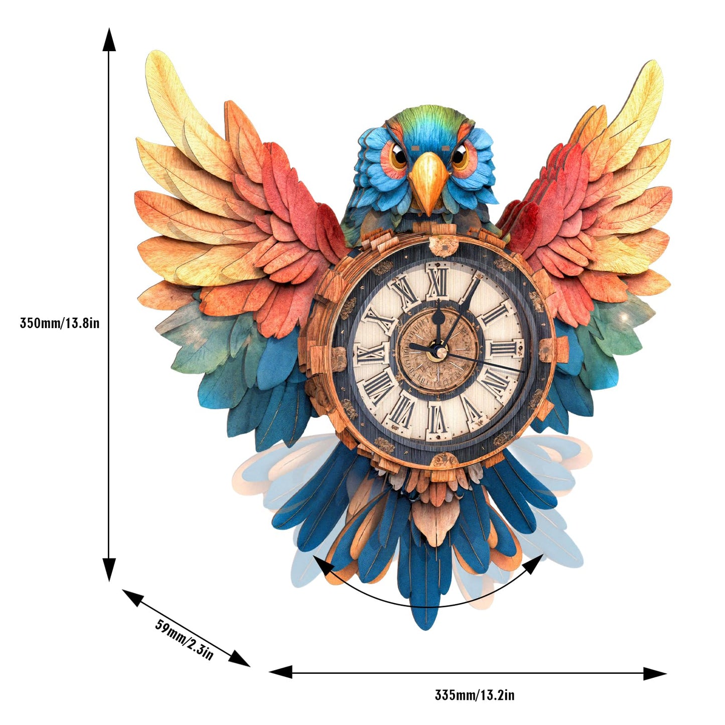 3D Wooden Puzzles for Adults Parrot Clock - Wall ‌‌Clock Puzzle Xmas Room Model Building Kit Creative Art Craft Gift Home Decor for DIY Enthusiasts, Brain Teaser Building Set Birthday Gifts
