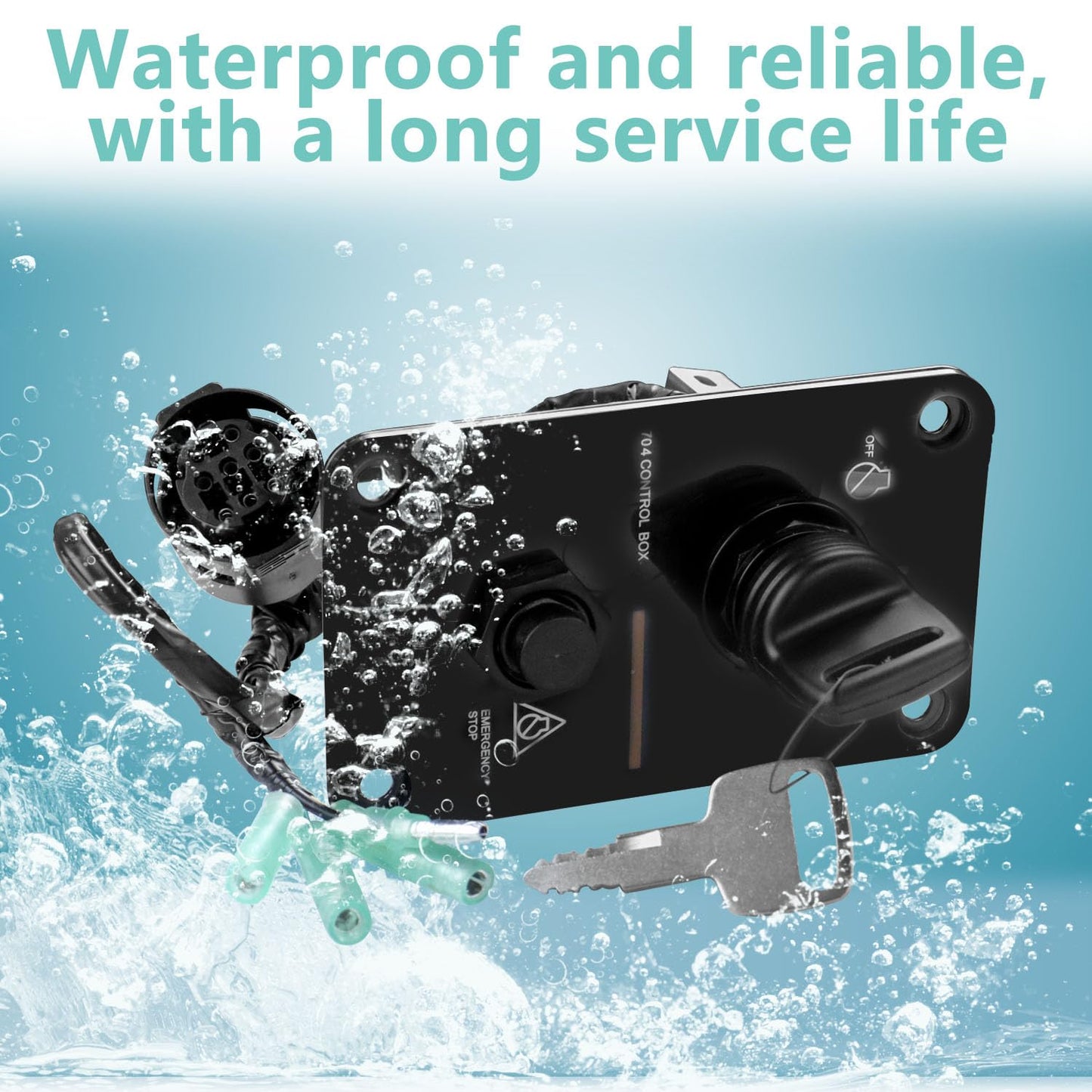 TXRXIZ 12V Single Key Switch Panel Marine Outboard Single Engine Ignition Key Panel Assembly On Off Switch 704 Control Box for Yamaha Outboard Yacht #704-82570-01-00, 704-82570-12-00