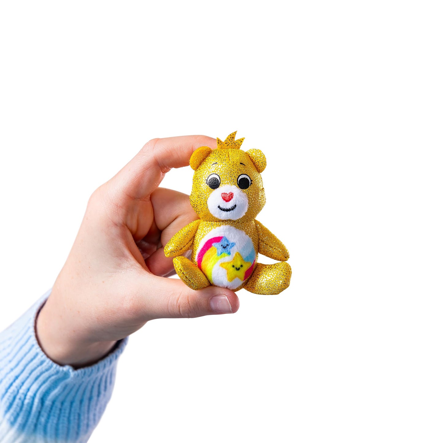 Micro Teenies - Care Bears 3" Micro Plush 5-Pack Treasure Box - Cheer, Calming Heart, Gold Dare to Care, Togetherness and Be Me