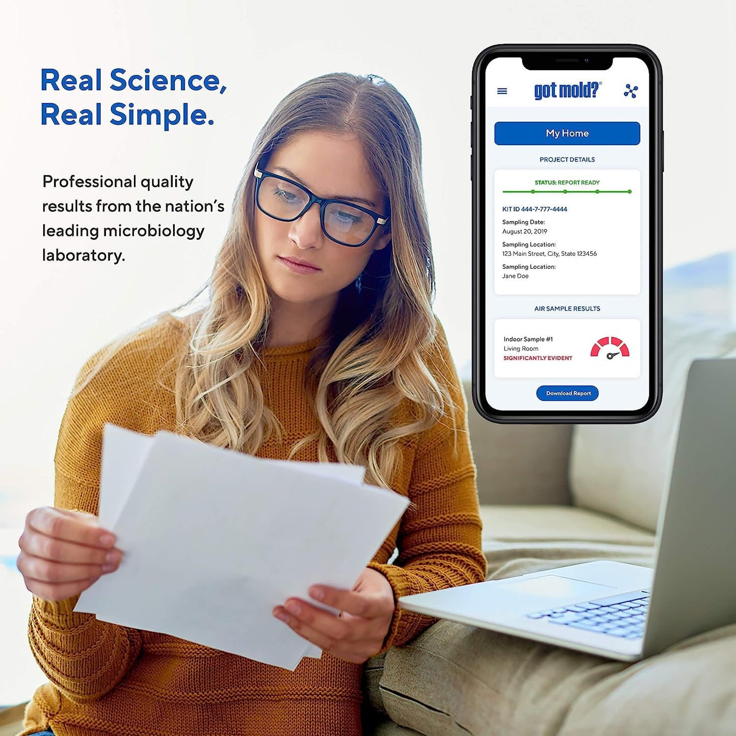 1 ROOM KIT | Test Your Air! Professional Quality Mold Test Kit for Home - All Fees Included - 1, 2 & 3-Room Test Kits & Refills - Reusable BioVac™ Air Sampler - Full Mold Type & Quantity Analysis