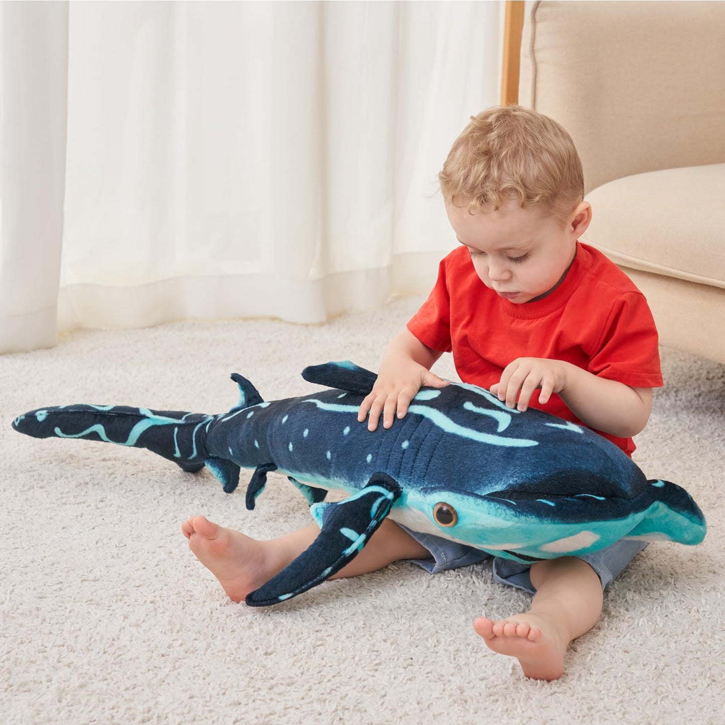 Beeyybuy 40 inch Hammerhead Shark Stuffed Animal - Giant Shark Plush Toy