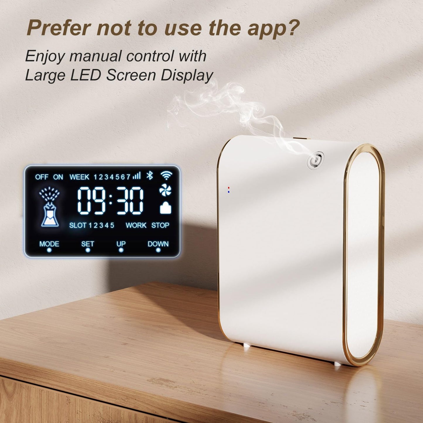 Smart Scent Air Machine for Home, 350ml/2000 Sq. Ft Bluetooth Waterless Essential Oil Diffuser, Aroma Diffuser for Office, Spa