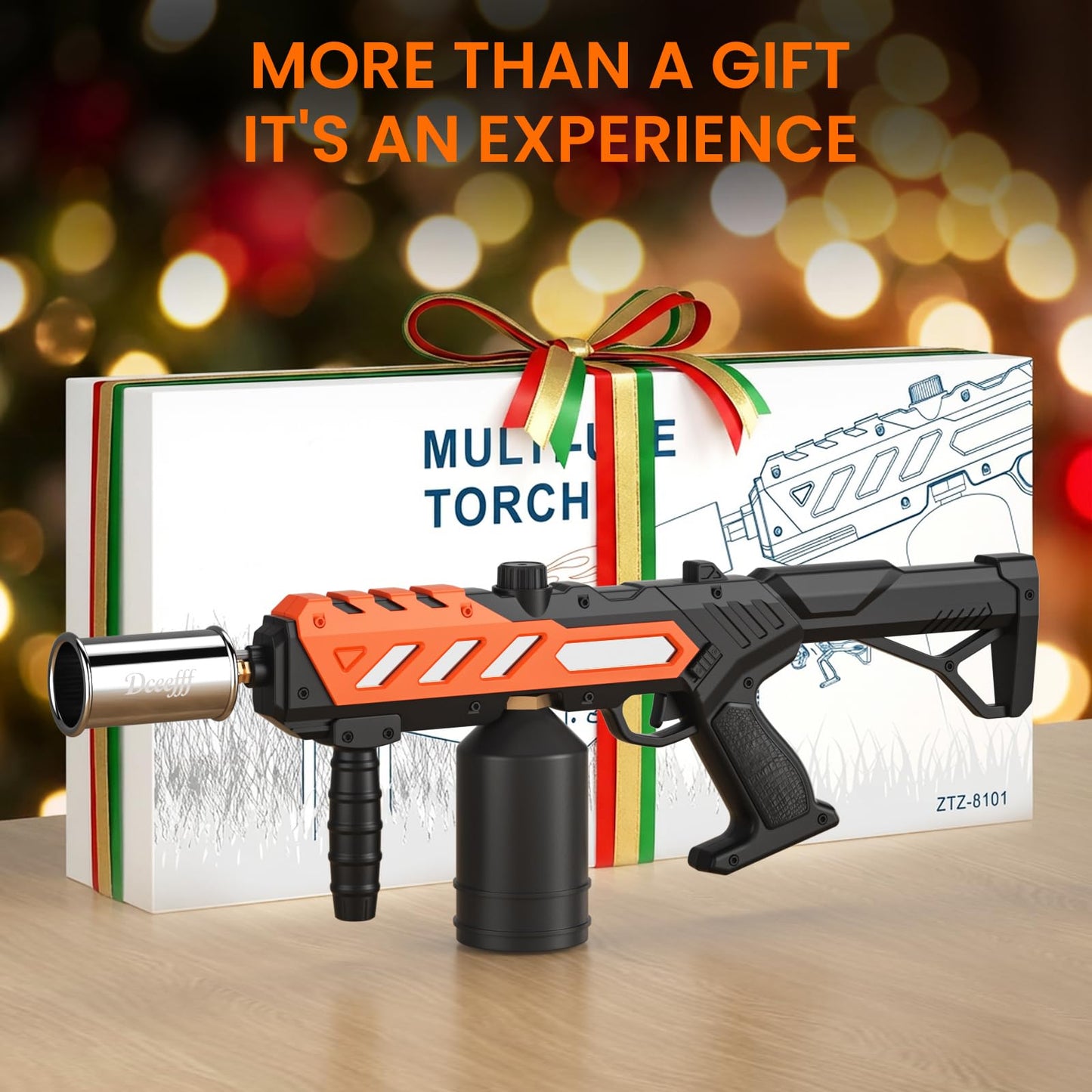 Powerful Propane Torch Gun, Adjustable Flame Thrower Gun, Kitchen Torch with Detachable Design, Flamethrower Blow Torch for BBQ, Searing Steak, Welding, Camping Charcoal Lighter(Tank Not Included)