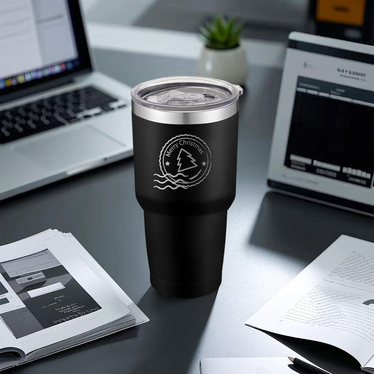 YOUKE OLA 12 Pack Insulated Tumbler Powder Coated Stainless Steel Double Wall Vacuum Travel Coffee Tumbler Cup with Lid and Straw for Laser Engrave DIY Gift 30oz Black