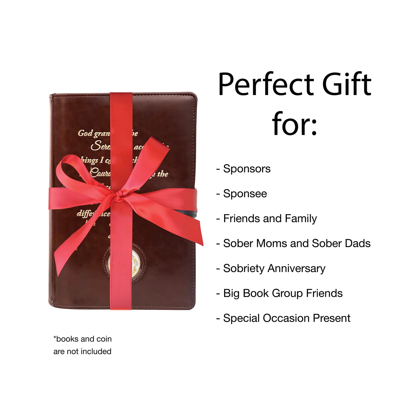 GALILEO® Double AA Big Book Cover & 12 Steps & 12 Traditions | Perfect Gift | Alcoholics Anonymous (Snap Button Closing/Brown)