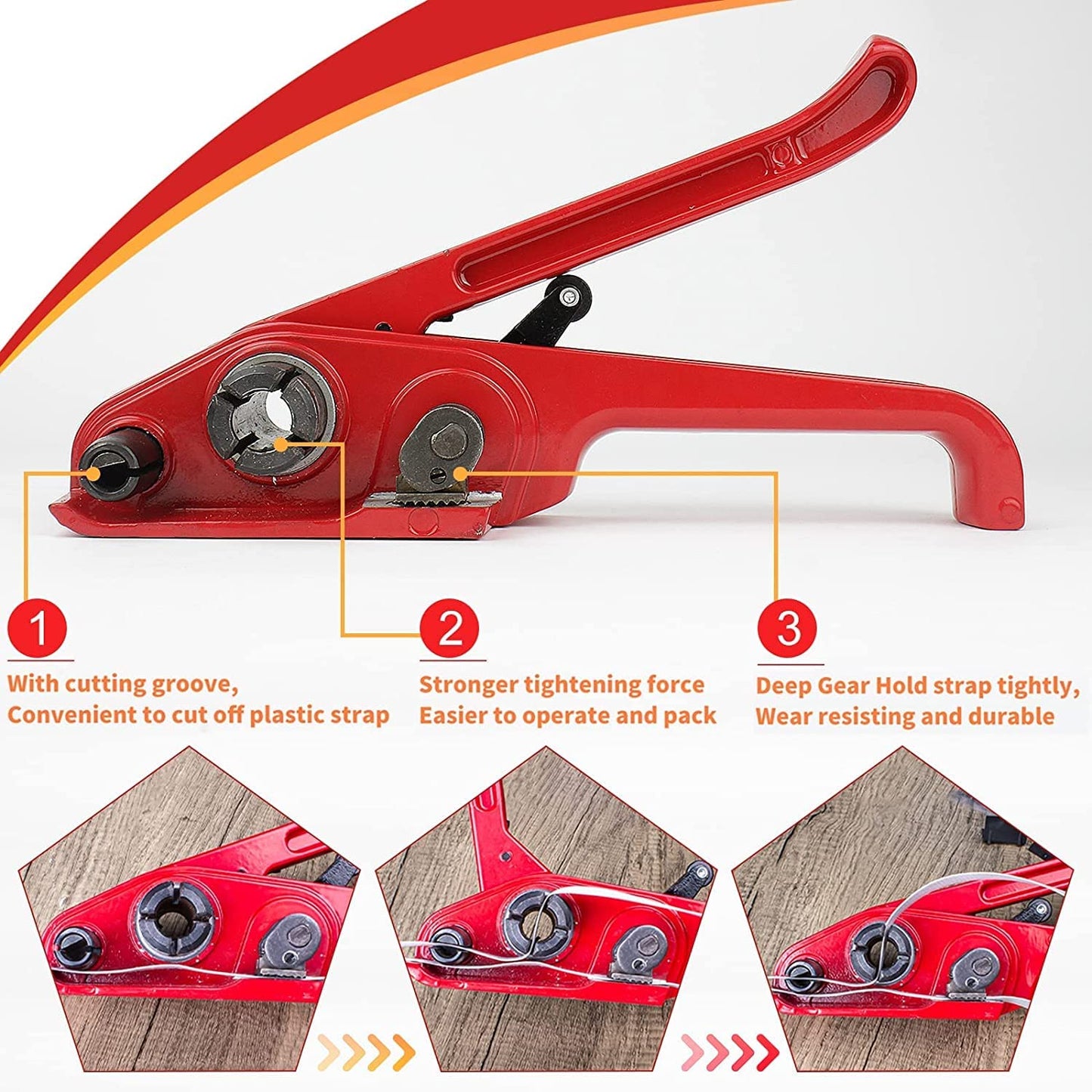 Packaging Strapping Banding Tensioning Tool - Sealer Tool Heavy Duty PP Plastic Strapping Kit