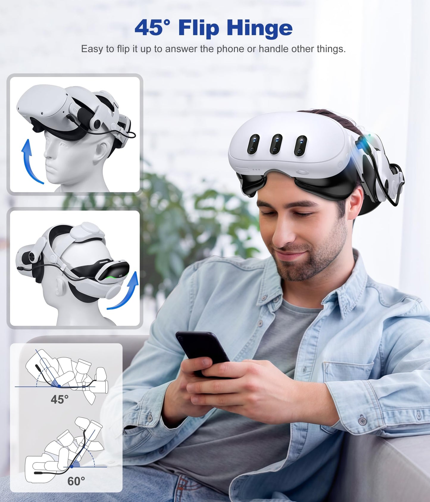 Lightweight Battery Head Strap for Quest 2/Quest 3/Quest 3S, Magnetic Battery Pack for Extra 2-3H Playtime, LED Digital Display, with Magnetic Charging Dock (One Battery)