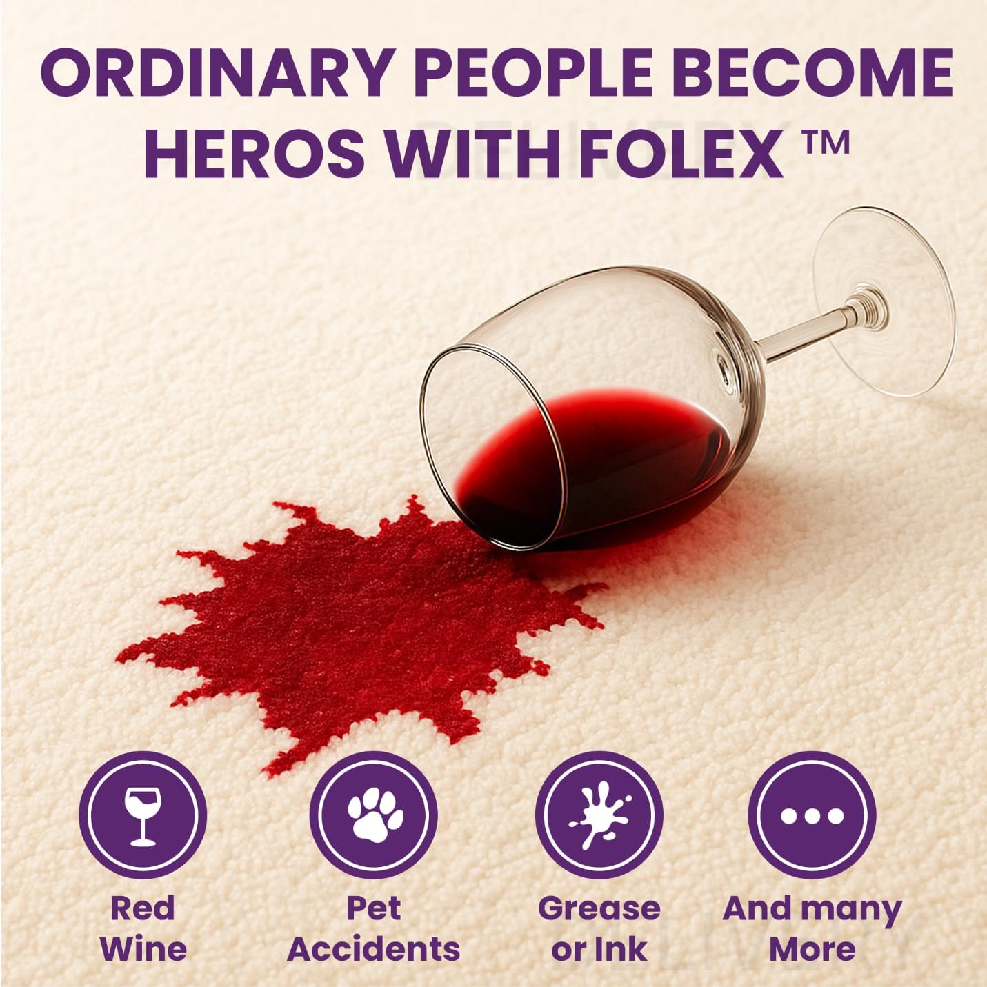 FOLEX Instant Carpet Spot Remover 32 oz – Powerful Stain Remover for Carpets, Upholstery & Rugs – Eliminates Pet Stains, Grease, Red Wine, Food, Makeup & More – With Reusable Cleaning Cloth - 2 Pack