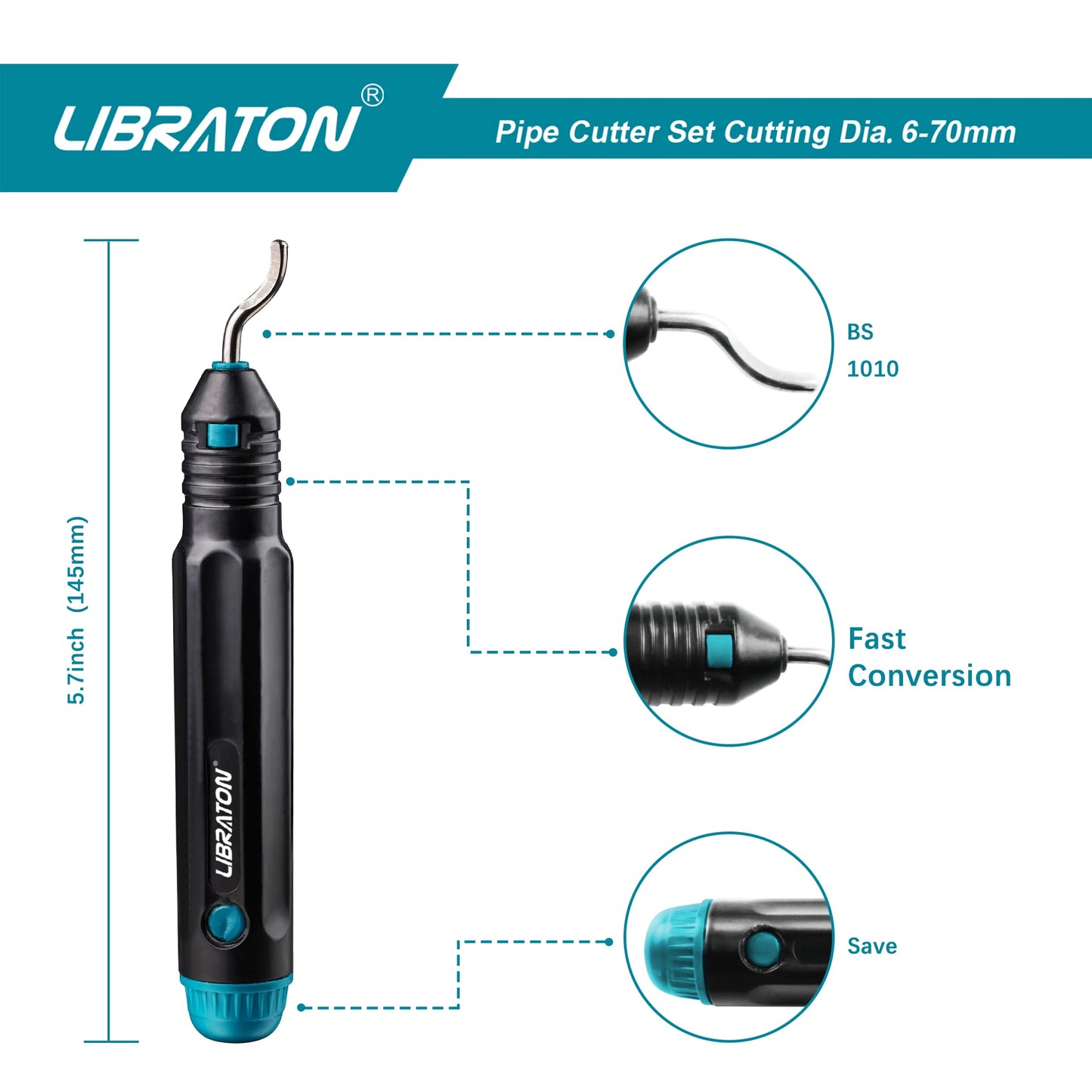 Libraton Copper Tube Cutter 1/4" to 2-3/4", Tube Cutter, Heavy-duty Tubing Cutter for Copper Pipe with Deburring Tool