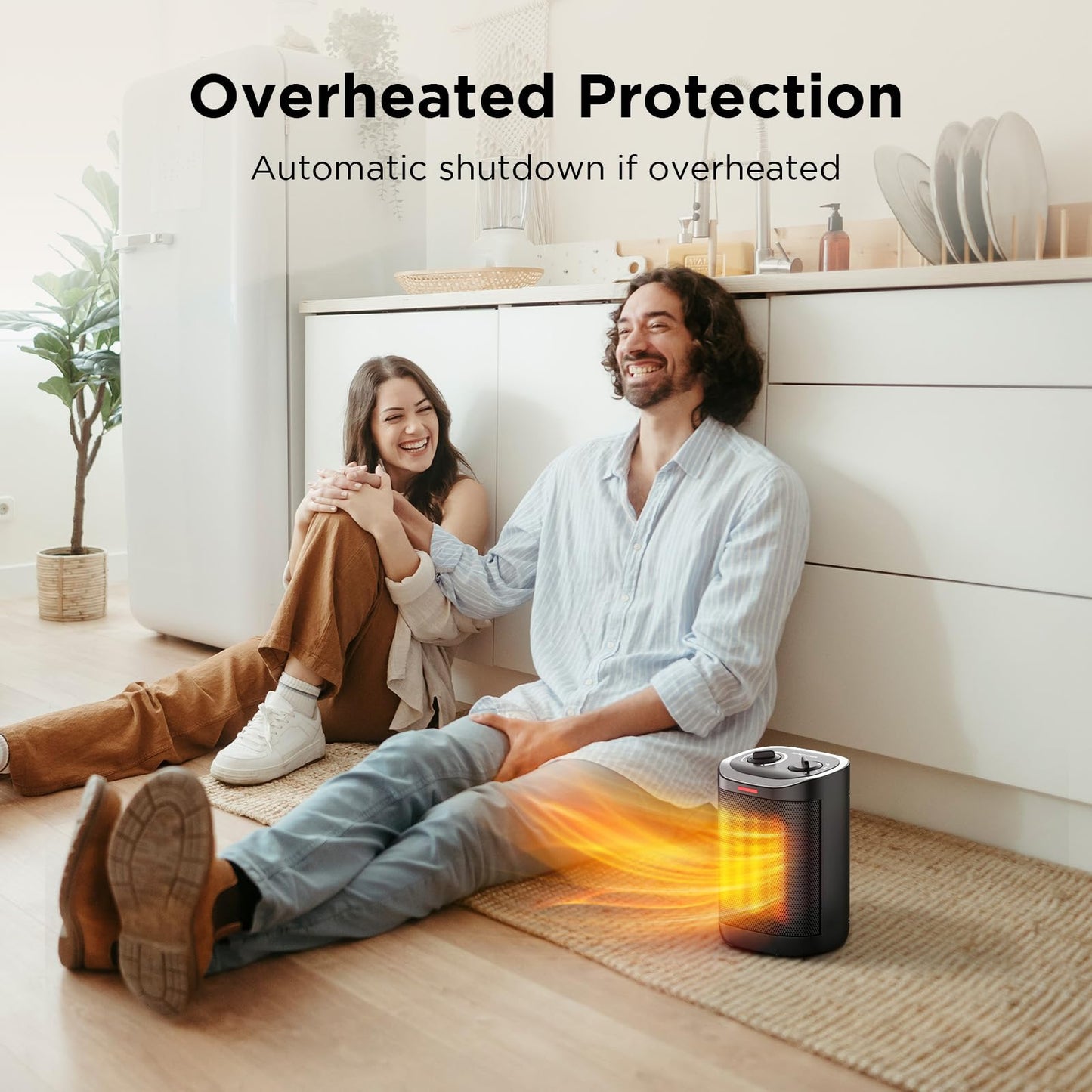 1500W Space Heater, Portable Ceramic Small Space Heater for Indoor Use, Overheated & Tip-Over Safety Protection, Personal Electric Space Heater with Thermostat for Desk, Office, Home, and Room Use