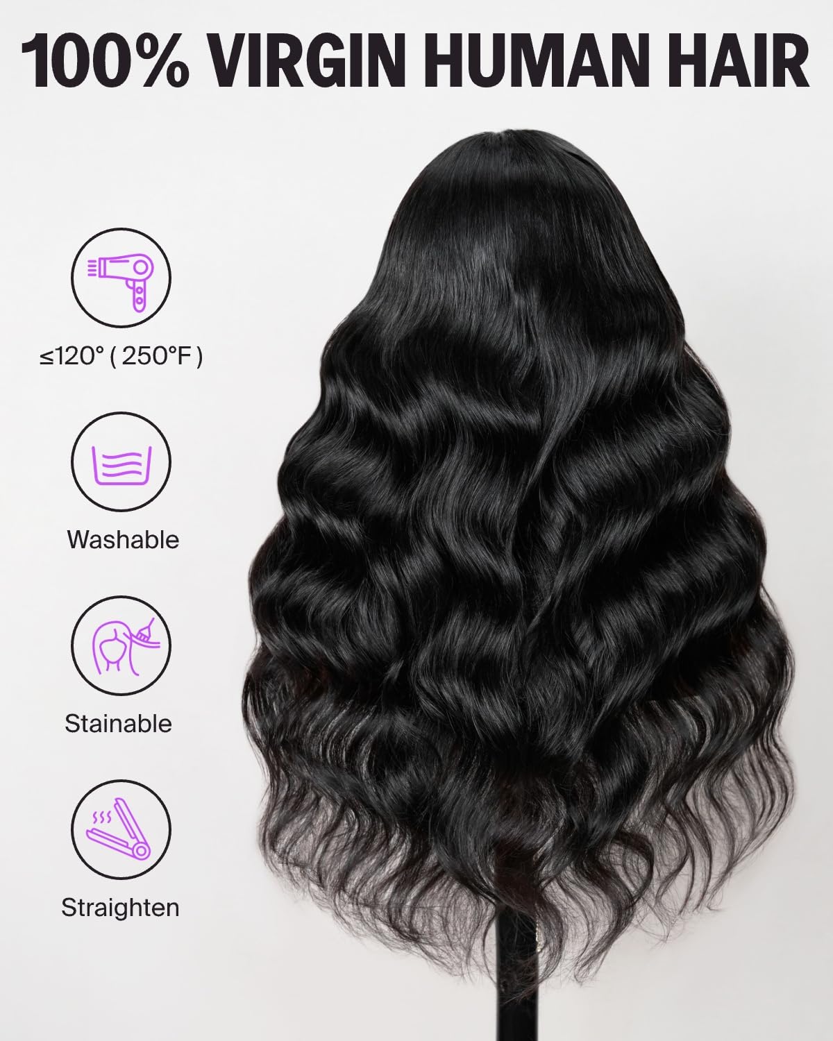 Megalook hair V Part Wig Human Hair Body Wave Glueless Wigs Human Hair Clip in U Part Human Hair Wig No Sew In No Glue No Leave Out Human Hair Wigs for Black Women 200% Density Natural Color 18 Inch