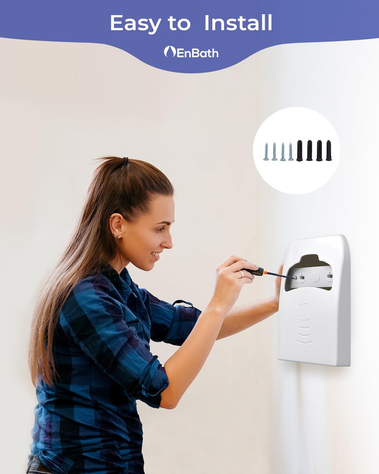 Commercial Toilet Seat Cover Dispenser Wall Mount (2-Pack), White Half-Fold Toilet Seat Cover Holder for Bathroom/Restroom