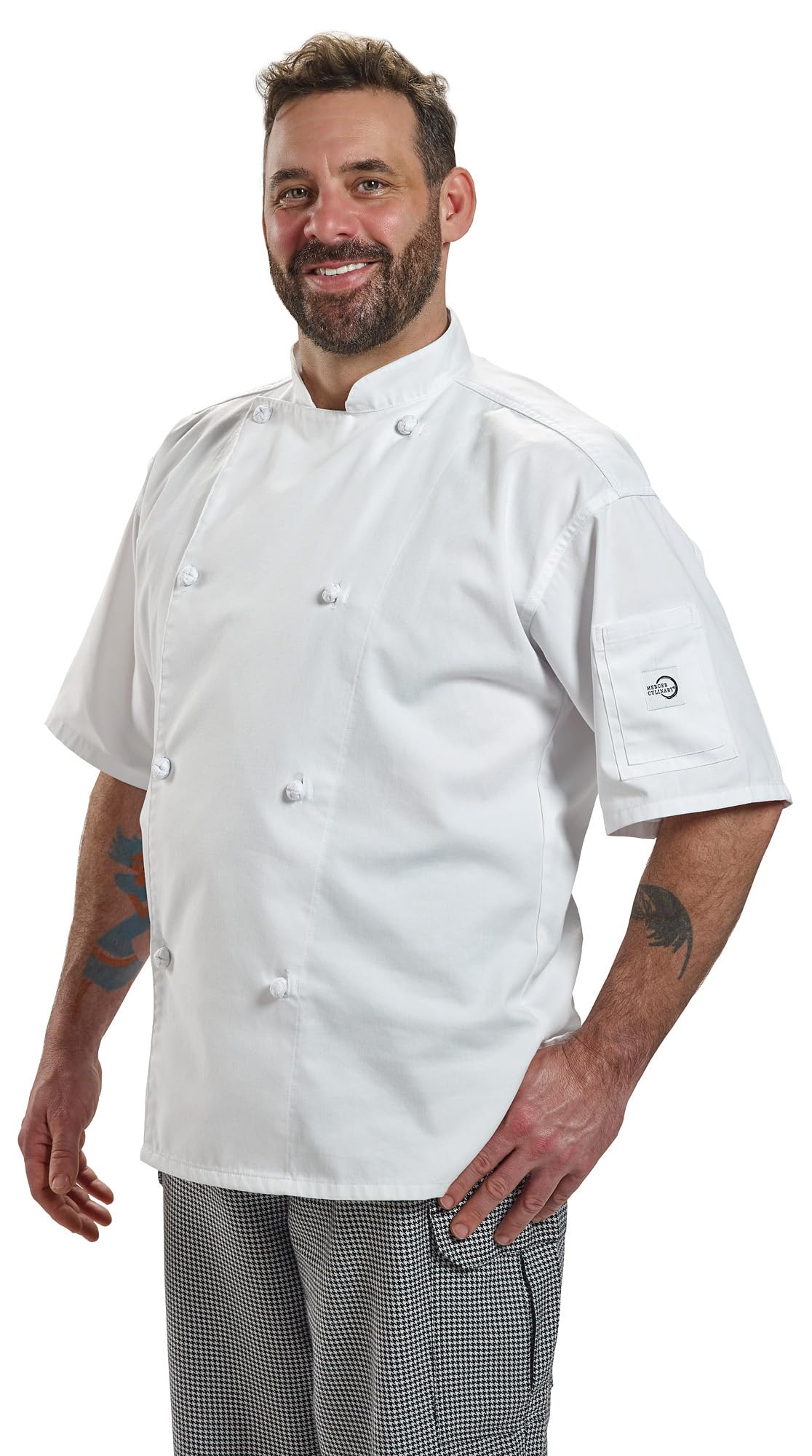 Mercer Culinary Unisex Adult Traditional Neck Chefs-jackets, White, Medium US