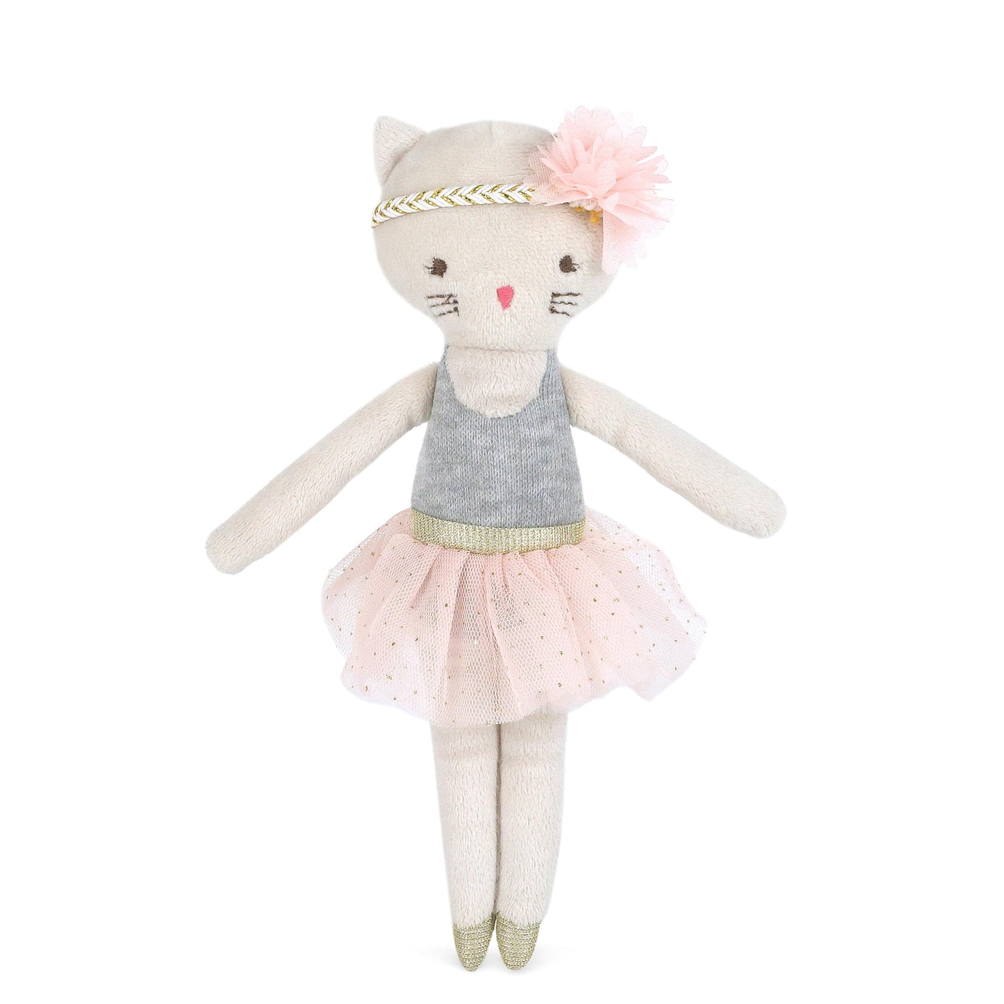 MON AMI Kacie The Kitty Ballerina Stuffed Doll – 9”, Soft Plush Animal Doll, Use as Toy or Room Decor, Great Gift for Kids of All Ages