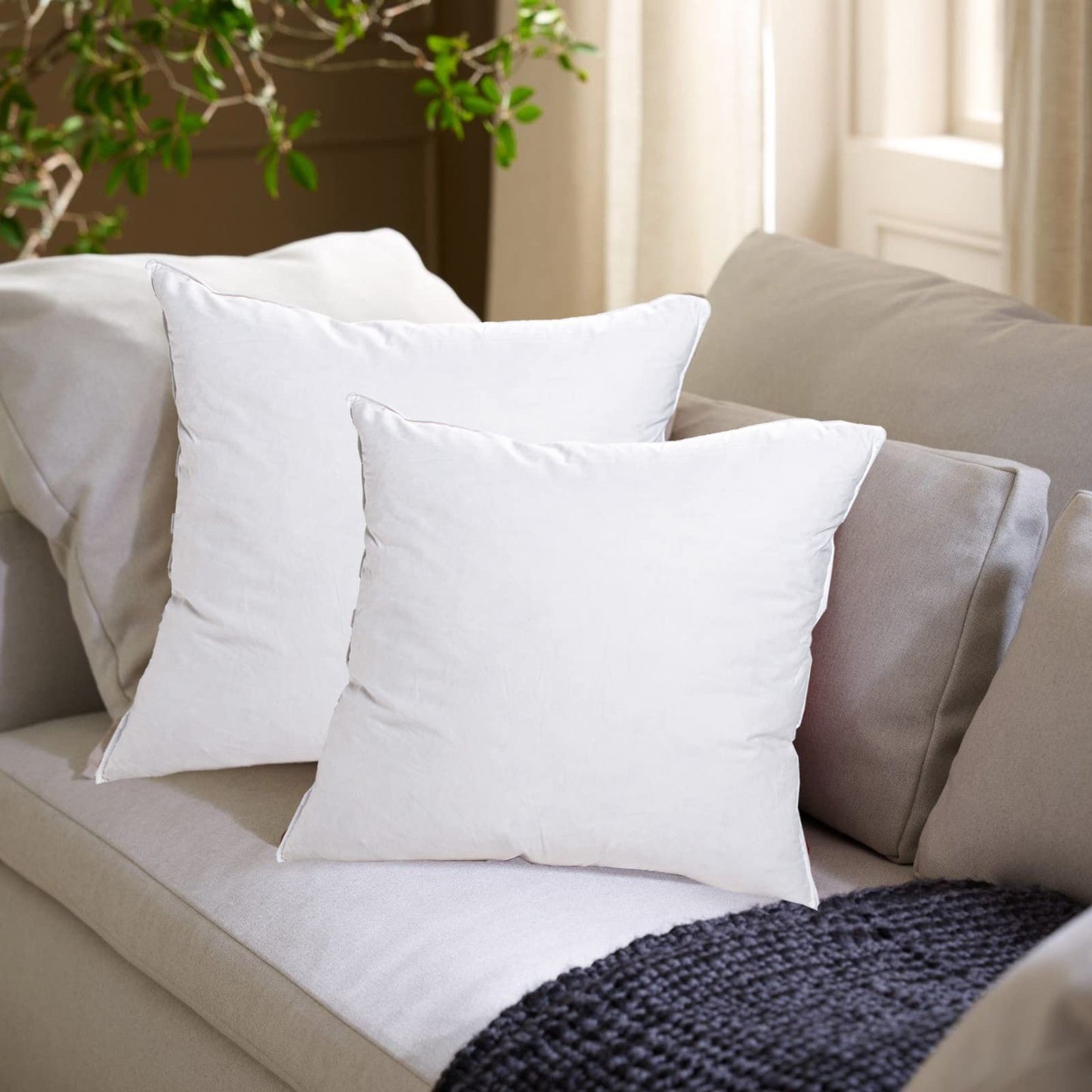 ANT-HOME 14"x24" Pillow Inserts Soft Feather Pillow Set of 2 Indoor Decorative Sofa Down Pillows Bed Pillows Couch Pillow