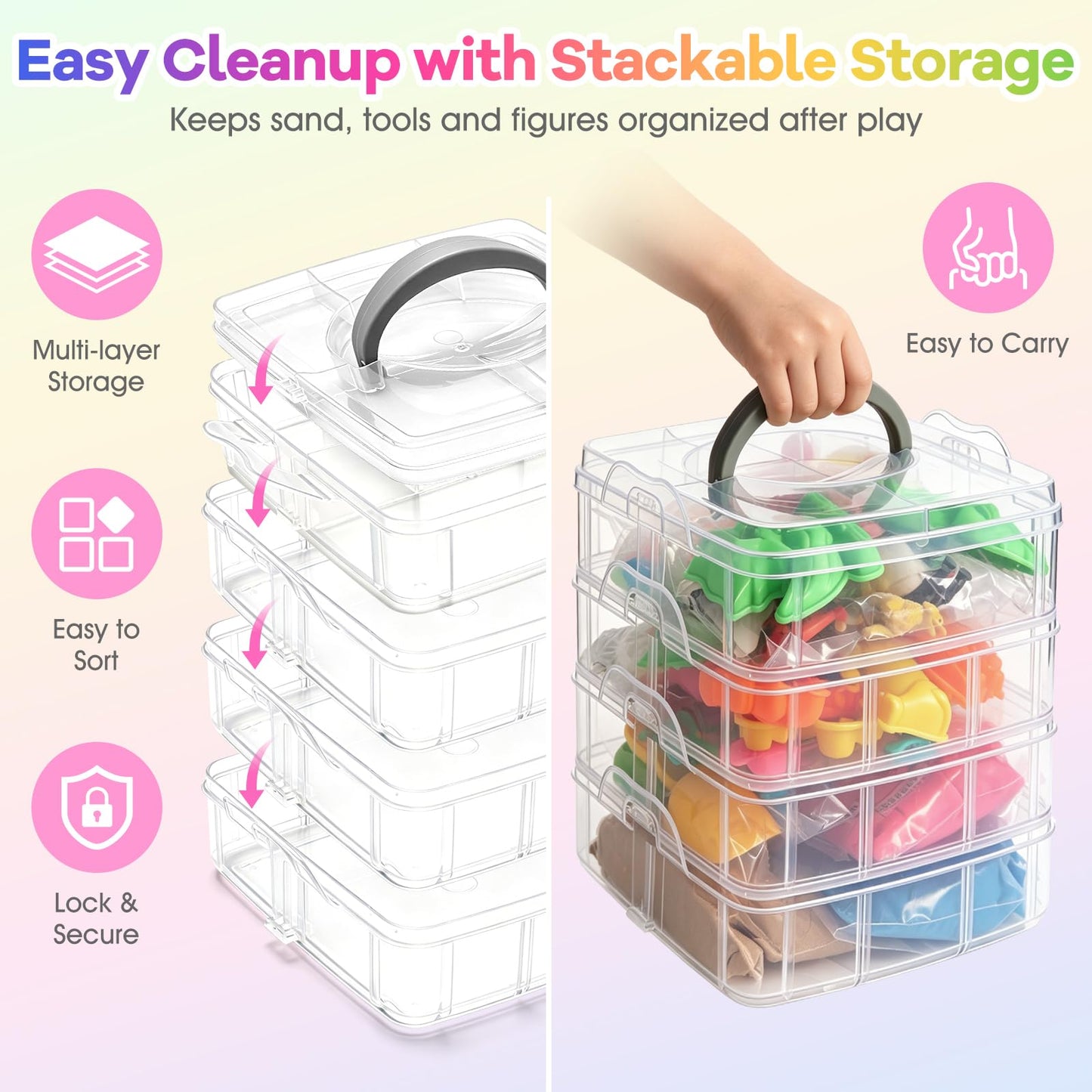 Dqoetort Stackable Sensory Bin