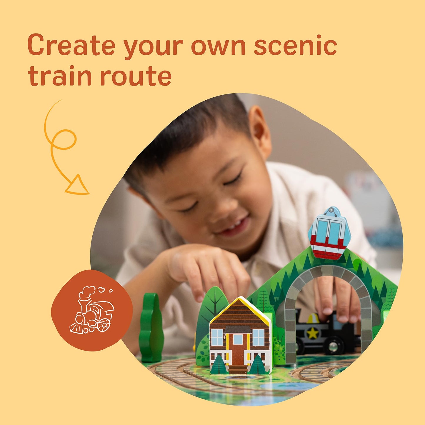 Melissa & Doug Take-Along Railroad - FSC-Certified Materials