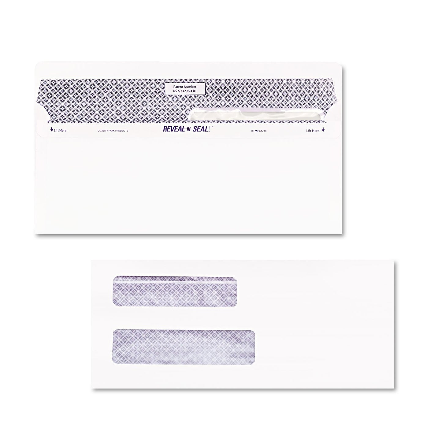 Quality Park 67539 Reveal/Seal Envelopes,Check,No.8-5/8,3-5/8-Inch x8-5/8-Inch,500/BX,WE