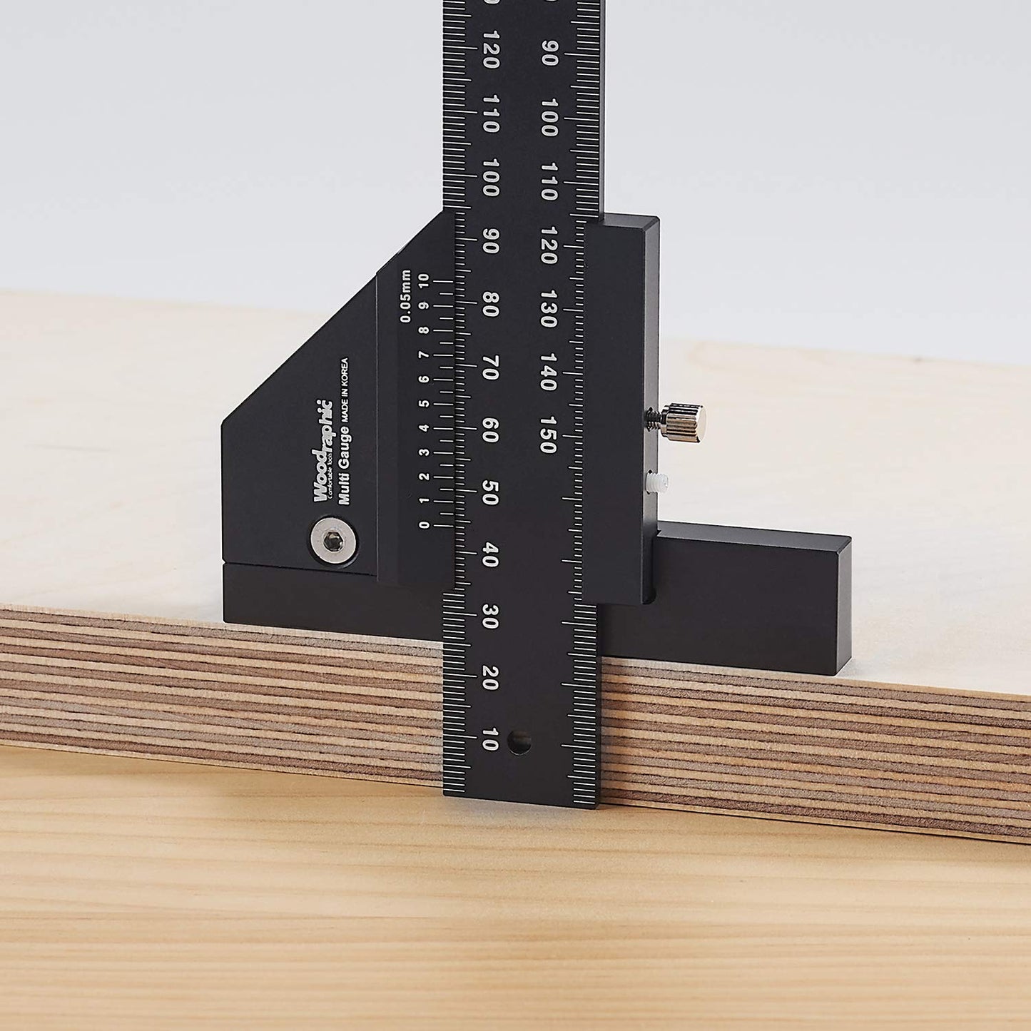 Woodraphic Scriber Gauge – Precision Marking Tool, Measuring Ruler, Layout Square, Thickness Gauge, CNC Aluminum Woodworking Tool for Joinery, Framing, Cabinet, DIY Projects (Old, 14 Inch)