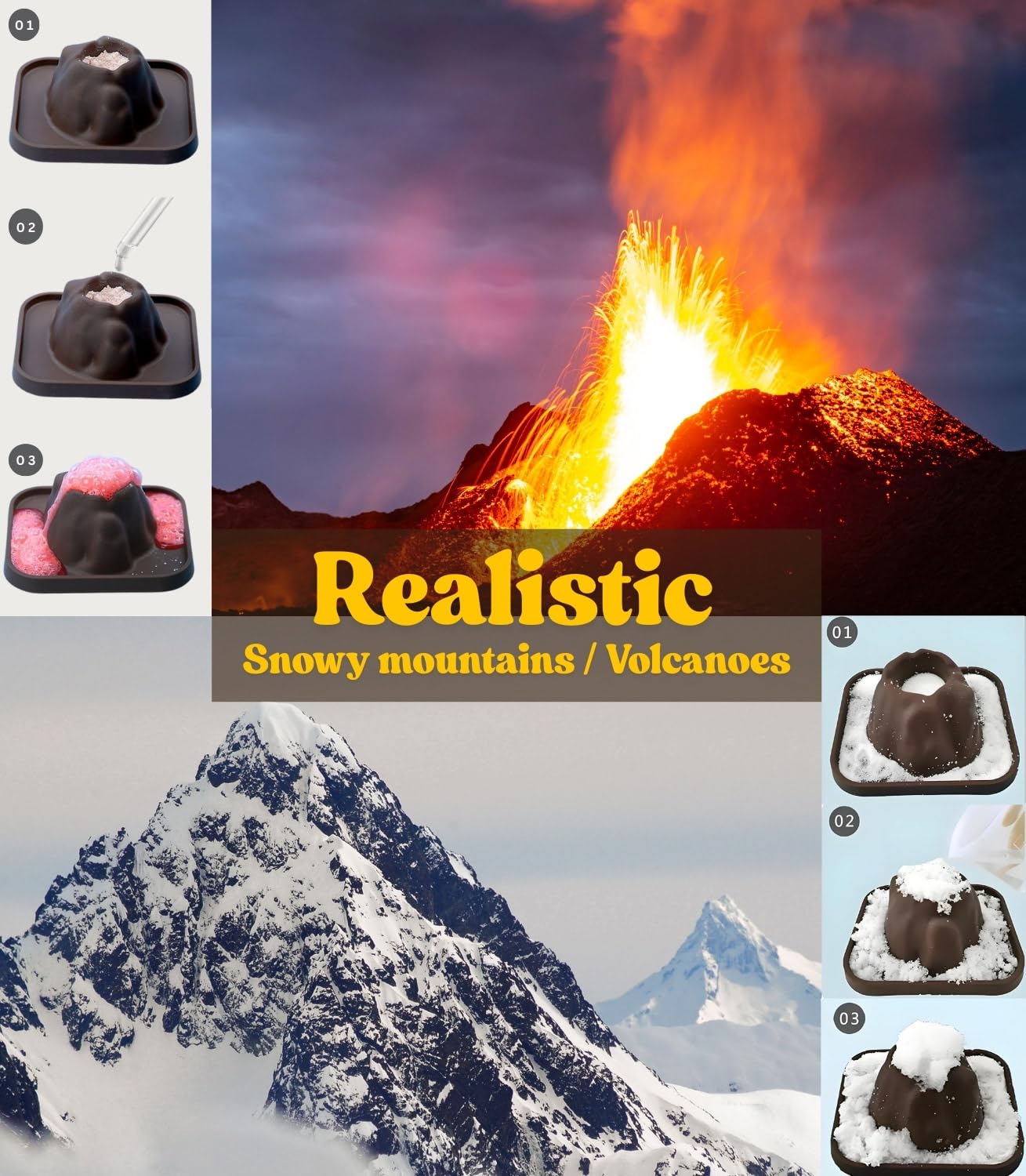JINKEYULV 20 Pcs Volcano Science Kit - DIY Demonstration Model & Fairy Garden Decoration