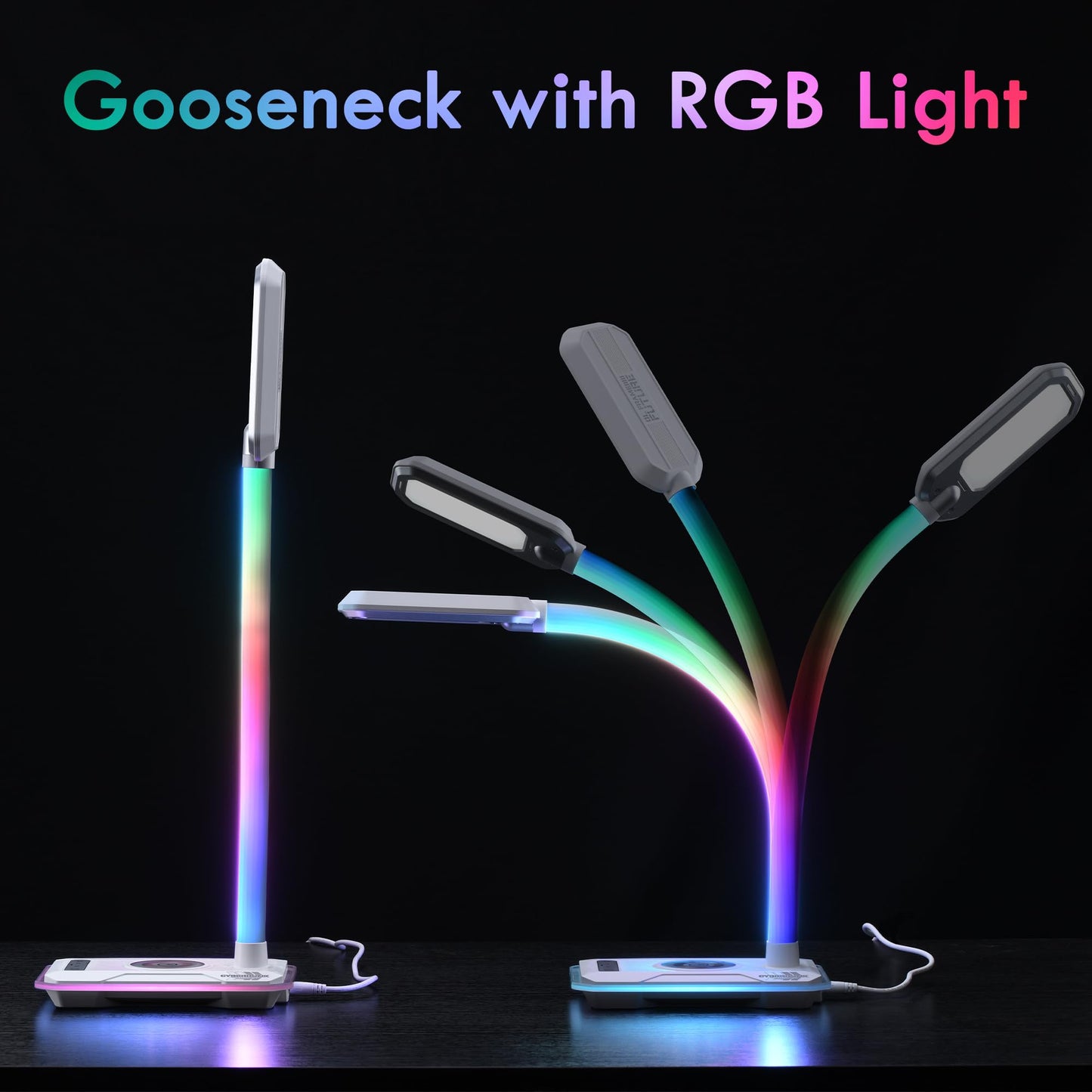 WILIT LED Desk Lamp with Wireless Charger, Interactive RGB Color Changing Gaming Lamp with USB Charging Port, Touch Control Table Lamp,Reading Lamp, Desktop Lamp for Home Office,Birthday Gifts