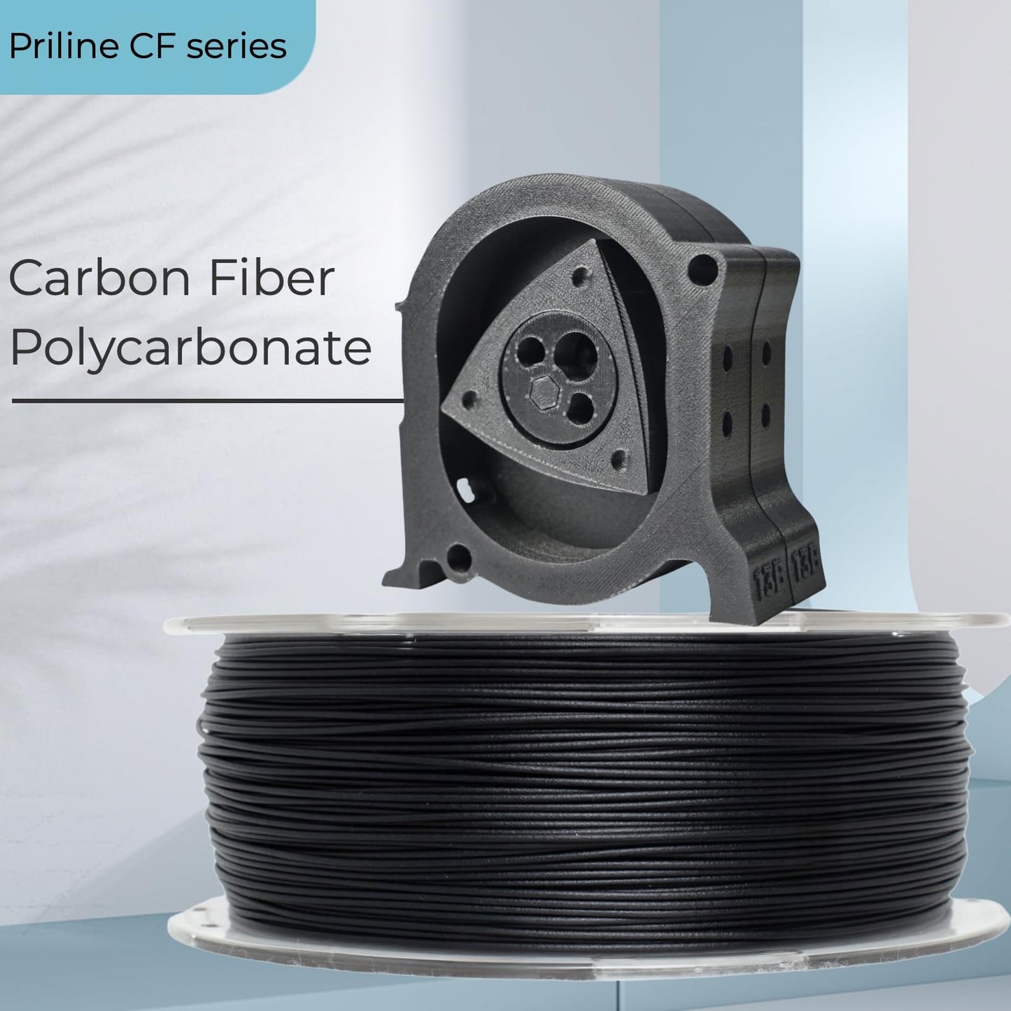 PRILINE Carbon Fiber Filament, PRILINE Carbon Fiber Polycarbonate 3D Printer Filament 1.75mm, High Strength Carbon Fiber 3D Printing Filament 1kg Spool, Black