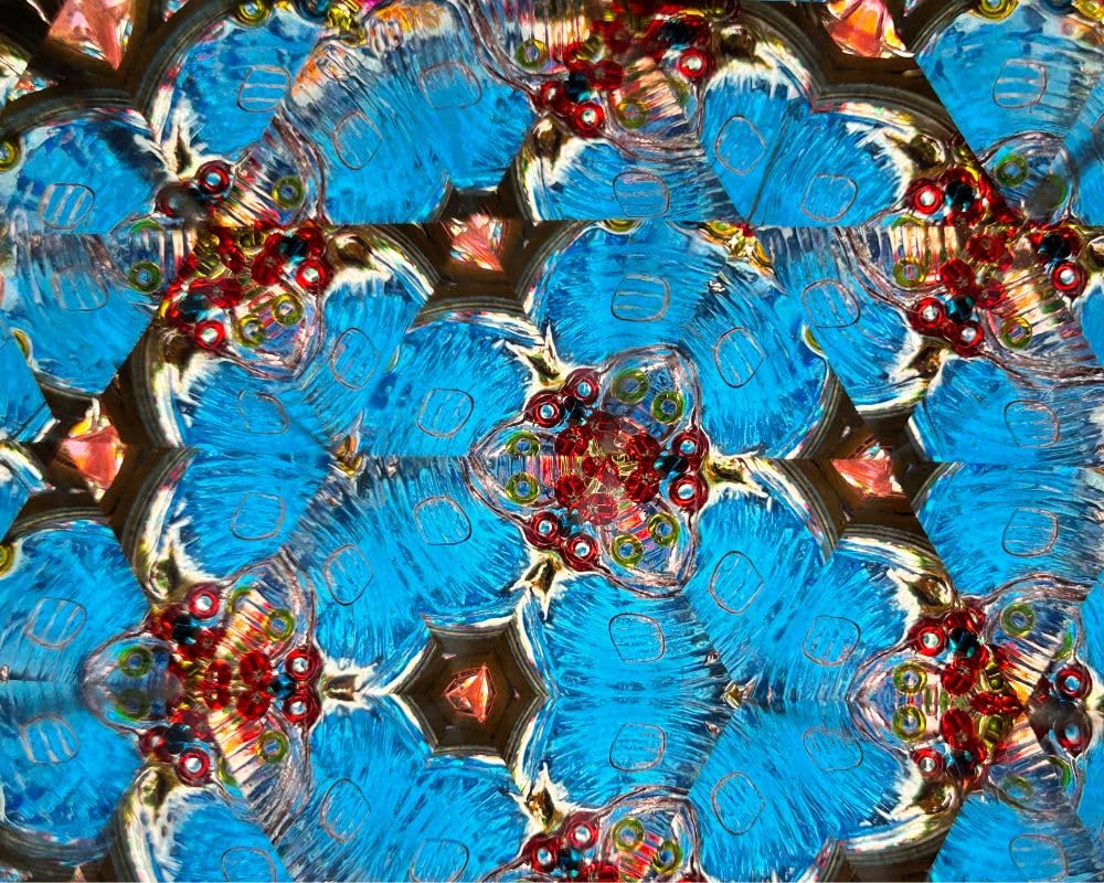RII Handcrafted Etched Floral Pattern Lacquered Brass Kaleidoscope Includes Two Separate Turning Wheels-A Unique Gift to My Son, Grandson, Daughter. (6.5"x1")