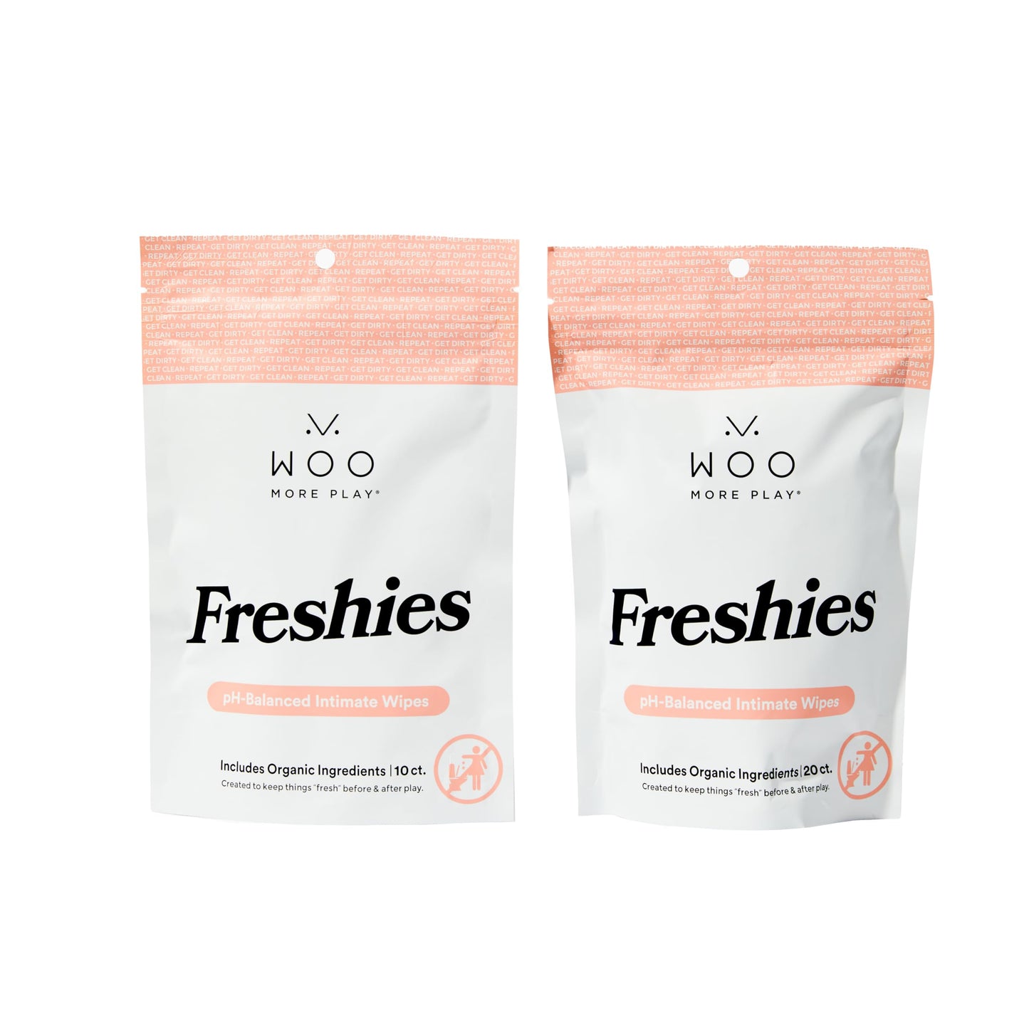 Woo More Play Freshies: All-Natural Feminine Intimacy Towelette Wipes with Coconut Water and Aloe Vera, Promotes Feminine Health & Helps Alleviate Irritation - Vegan and Cruelty Free (30 Count)