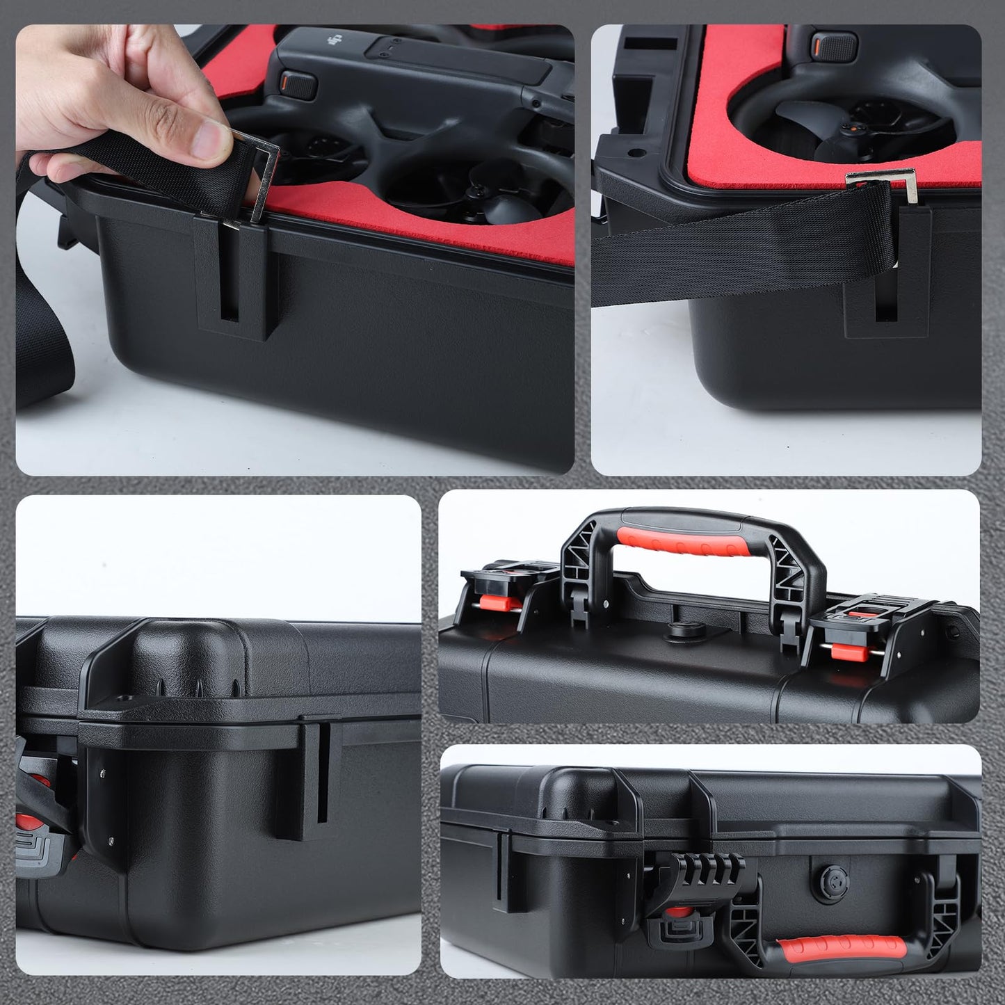 Drogear Waterproof Hard Case for DJI Avata 2 Fly More Combo | Fits DJI Goggles 3 / RC Motion 3 / FPV Remote Controller 3 and Accessories | Up to 8 Batteries | Shockproof, Dustproof