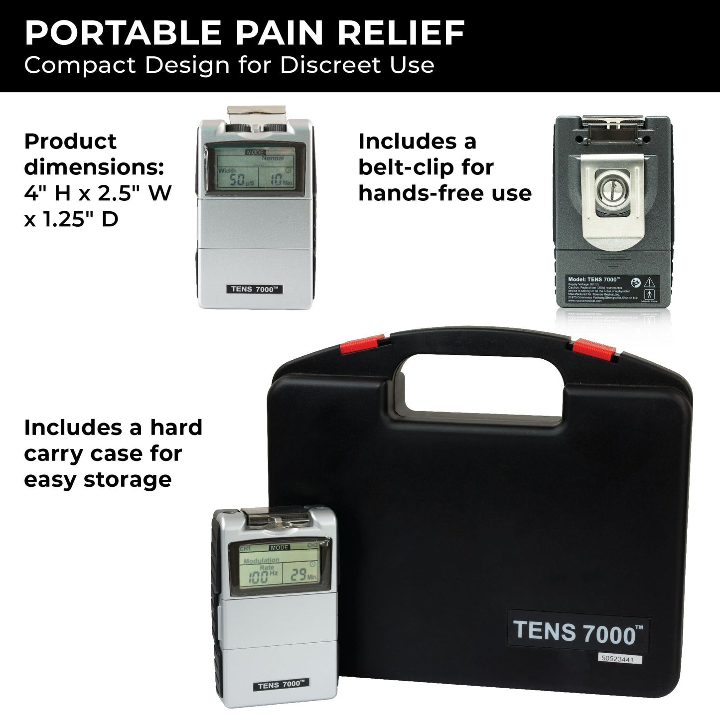 TENS 7000 Digital TENS Unit with Accessories, Includes 16 Pack Electrodes - TENS Unit Muscle Stimulator for Back Pain Relief, General Pain Relief, Neck Pain, Sciatica Pain Relief, Nerve Pain Relief