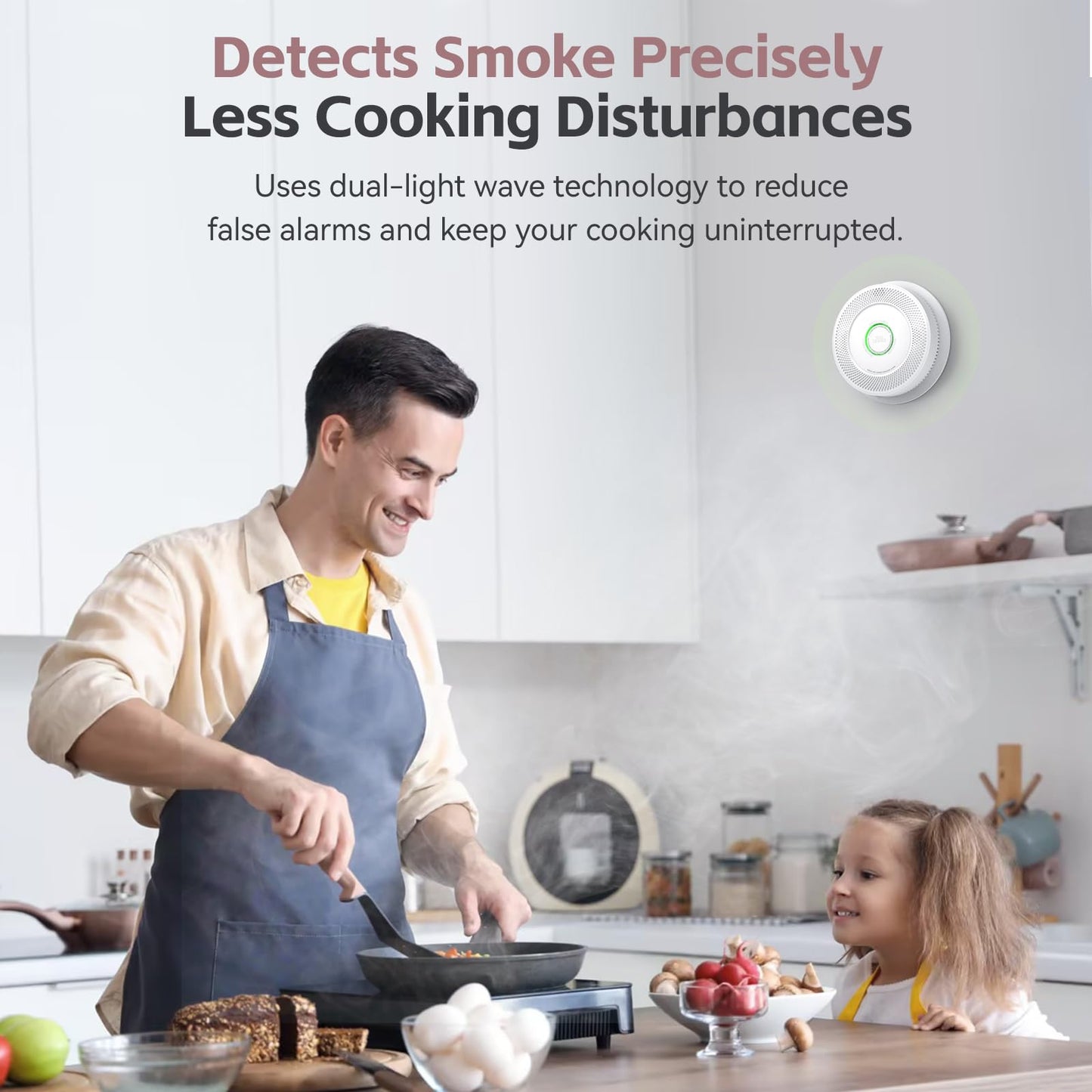 5 Packs Hardwired Smoke Detector Carbon Monoxide Detector Combo, Hardwired & Wireless Interconnected Smoke and Carbon Monoxide Alarm with Voice Alerts,Replaceable Battery Backup