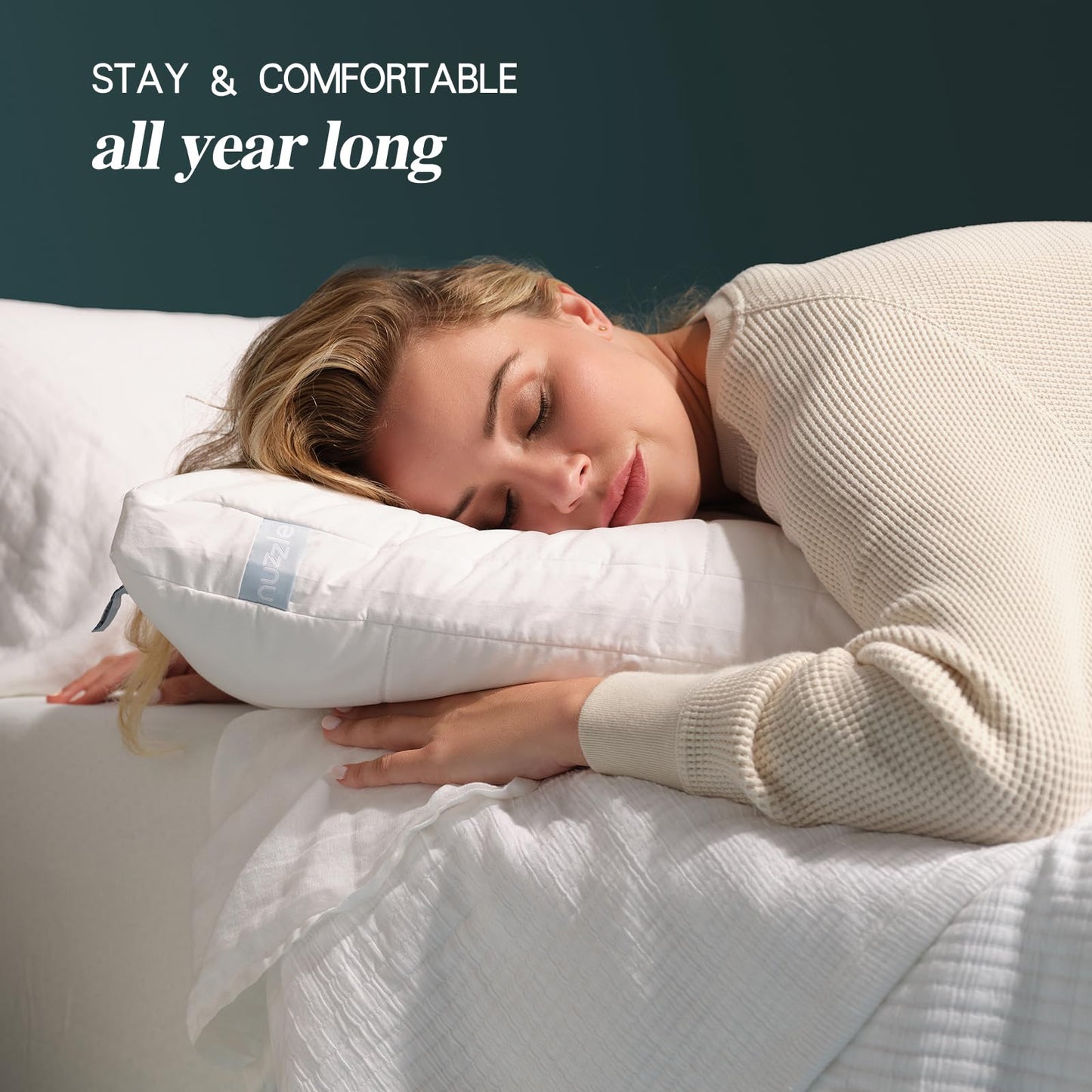Nuzzle Queen Size Adjustable Firm Pillow – Hotel Luxury Neck Support, Height Adjust Soft Cooling Pillow for Back, Stomach or Side Sleepers-Home Gift