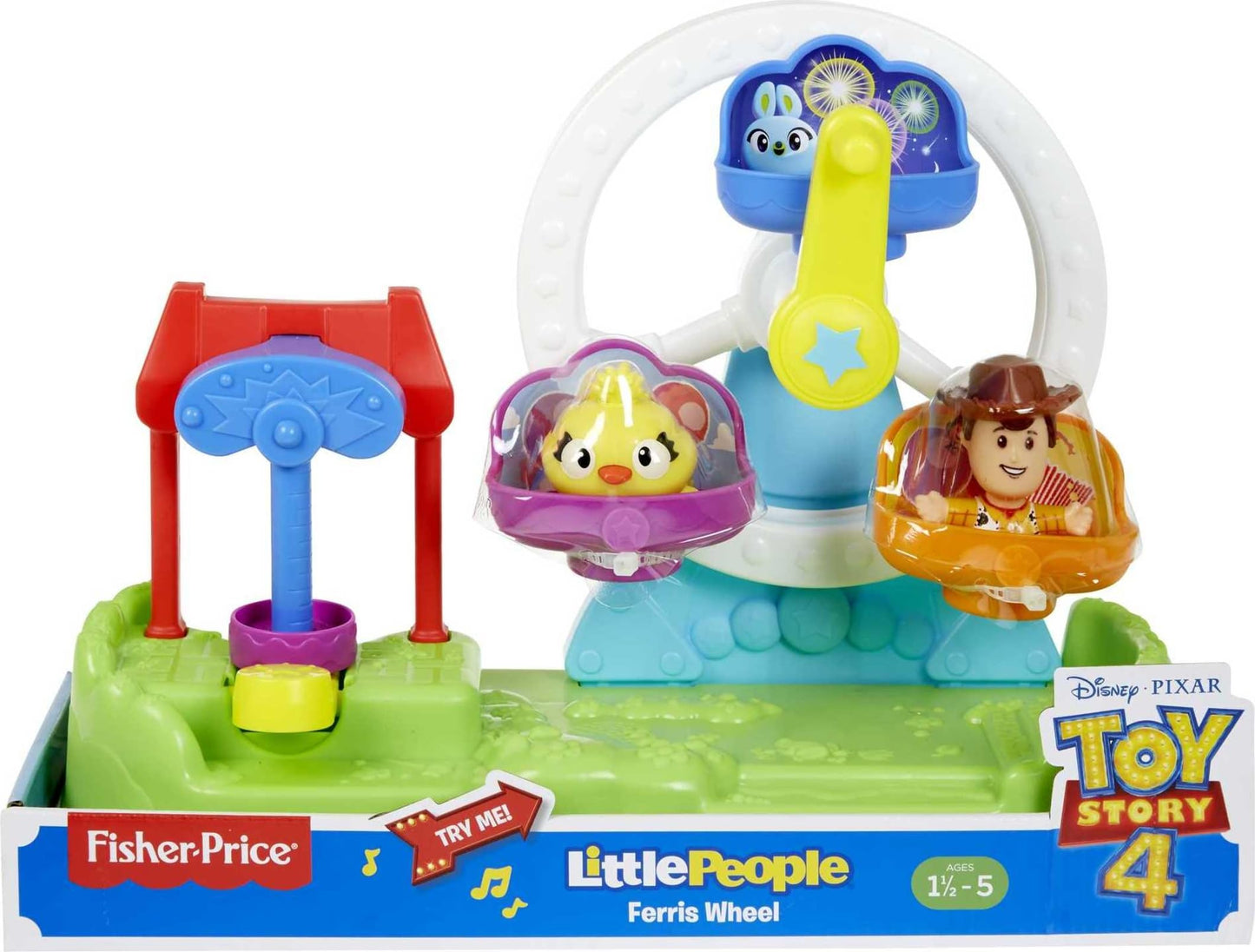 Fisher-Price Little People Toddler Toys Disney & Pixar Toy Story Ferris Wheel Playset with Woody & Ducky Figures for Kids Ages 18+ Months