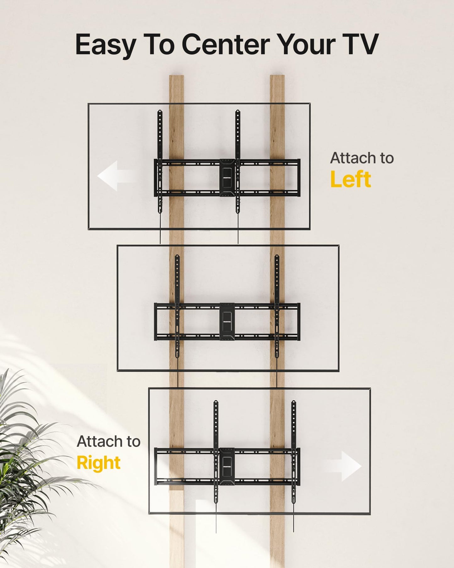 monTEK Heavy Duty Tilt TV Wall Mount for 43–100" Large Flat & Curved TVs, Holds 200 lbs, Ultra Slim Low Profile Bracket with 8° Tilt, Fits 16"/18"/24"/32" Wood Studs, Max VESA 800x600, 4× Load Tested
