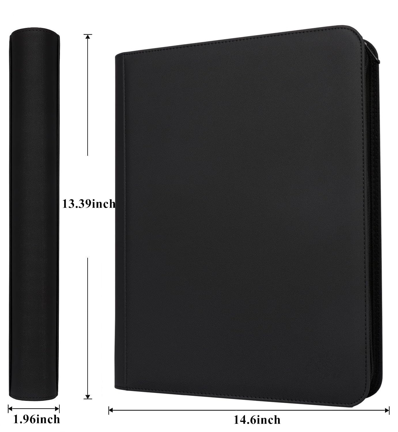 60 Pockets Graded Card Binder, Toploading PSA Slab Holder Album, PU Leather Graded Card Storage Binder, Premium 6 Pocket PSA Card Binder Album with Sleeves (Black)