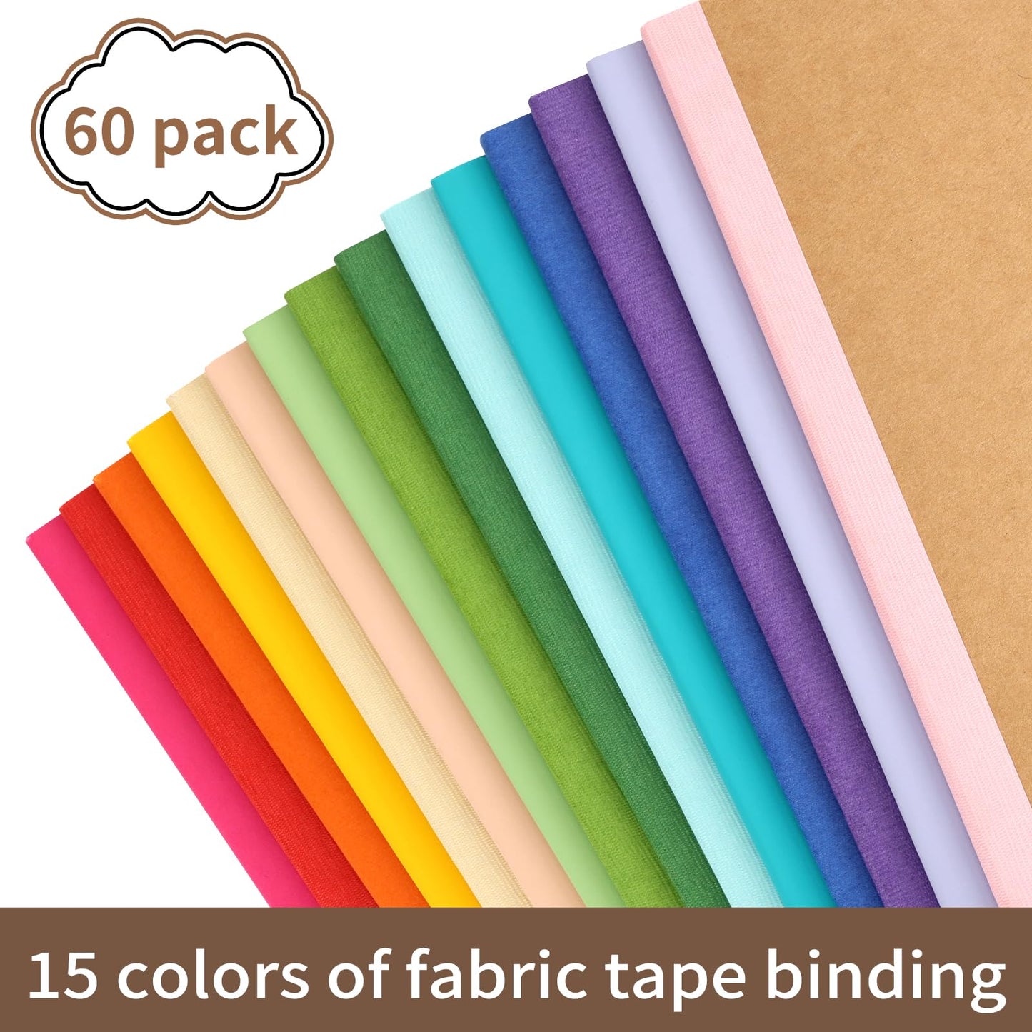 EOOUT 60 Pack A5 Kraft Notebooks, Composition Notebooks Lined Journal Bulk, 15 Colors with Rainbow Spines, 60 Pages for Kids Women Girls, School Office Supplies