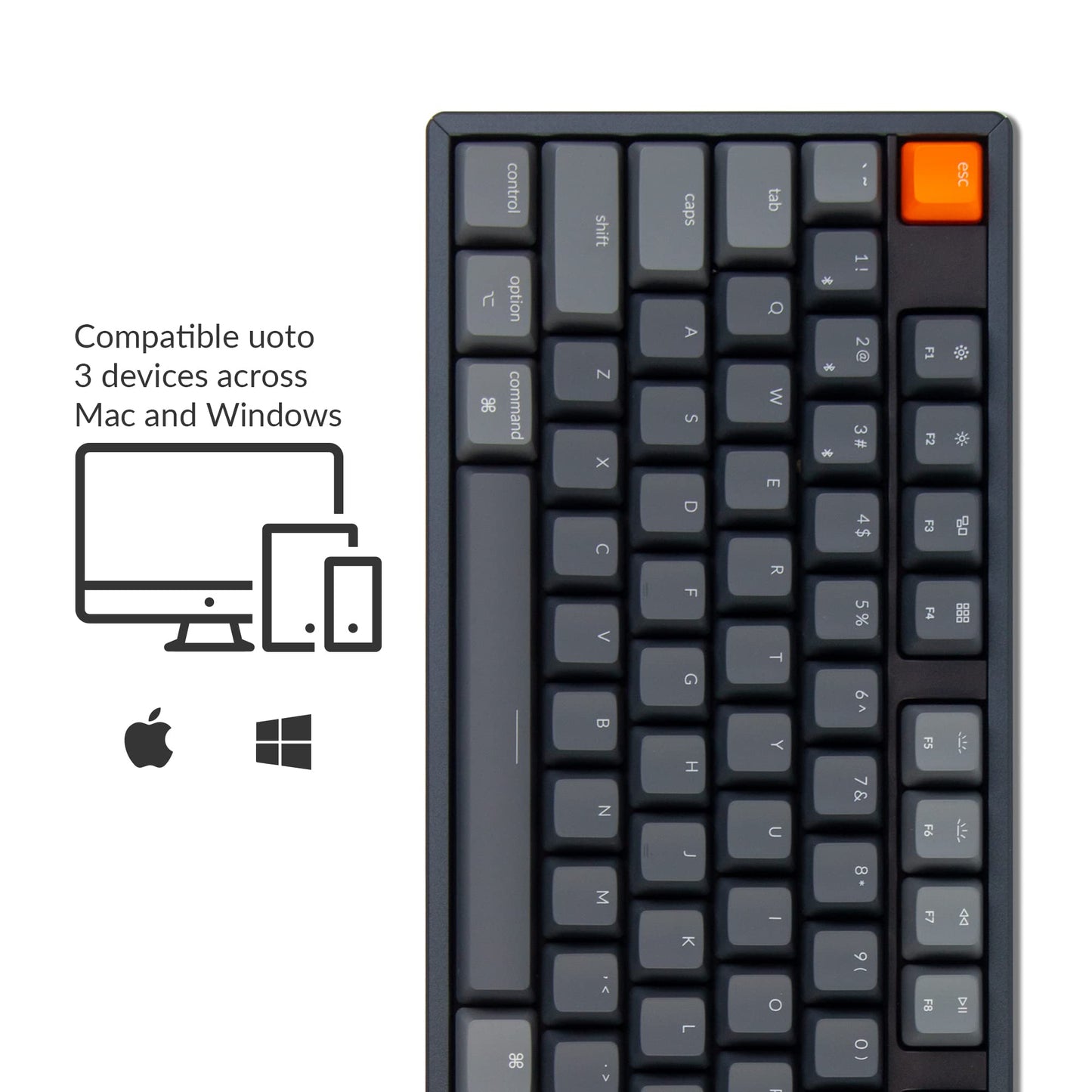 Keychron K10 Full Size 104 Keys Bluetooth Wireless/USB Wired Mechanical Gaming Keyboard for Mac with Gateron G Pro Red Switch/RGB Backlight/Multitasking Computer Keyboard for Windows, Aluminum Frame