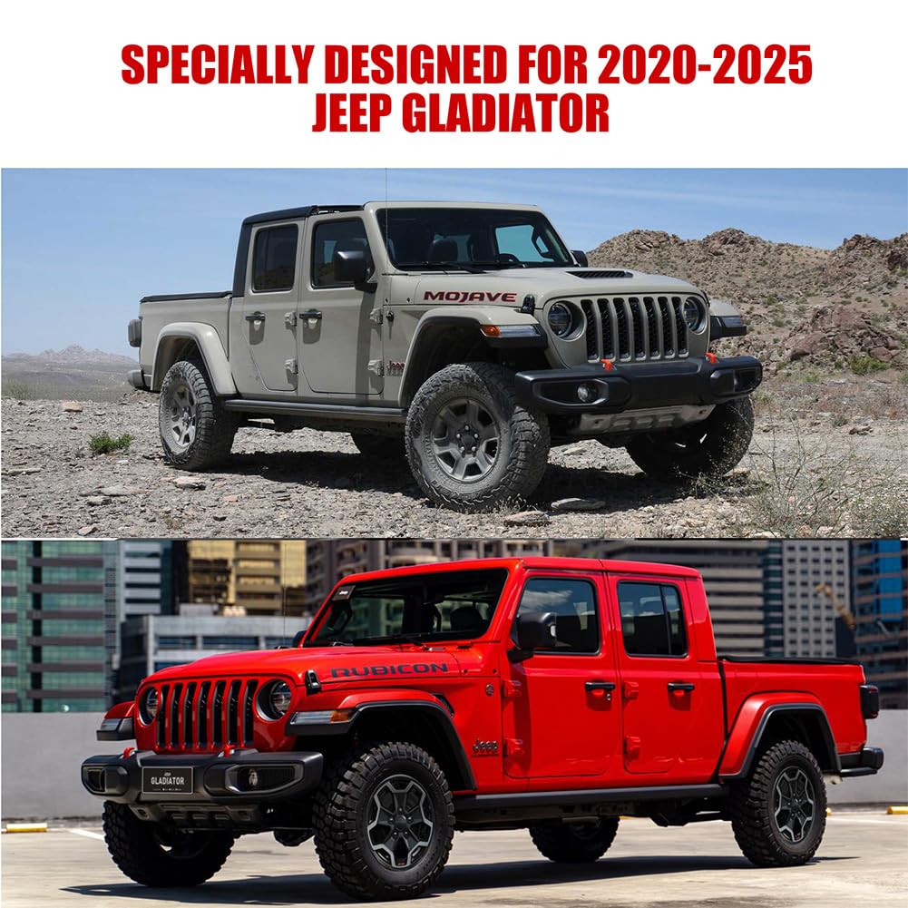 Waterproof Car Cover Compatible with 2019-2025 Jeep Gladiator, 6 Layers All Weather Jeep Gladiator Car Covers with Zipper Door for Snow Rain Dust Hail Protection