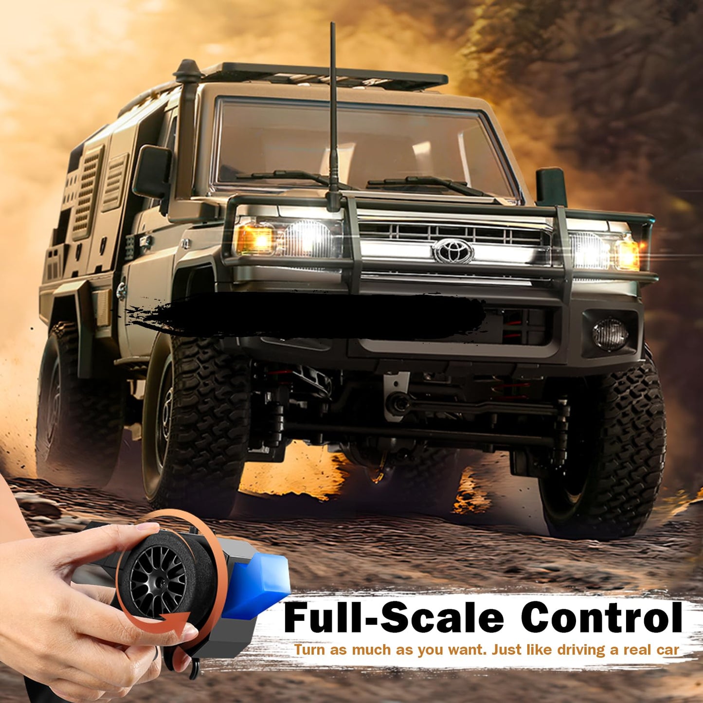 1/12 RC Crawler, MN82S RC Rock Crawler 4x4 Toyota LC79 RC Truck, 2.4GHz Remote Control Off Road Car with LED Lights for Adults, Hobby Grade RTF Toy Vehicle Gifts